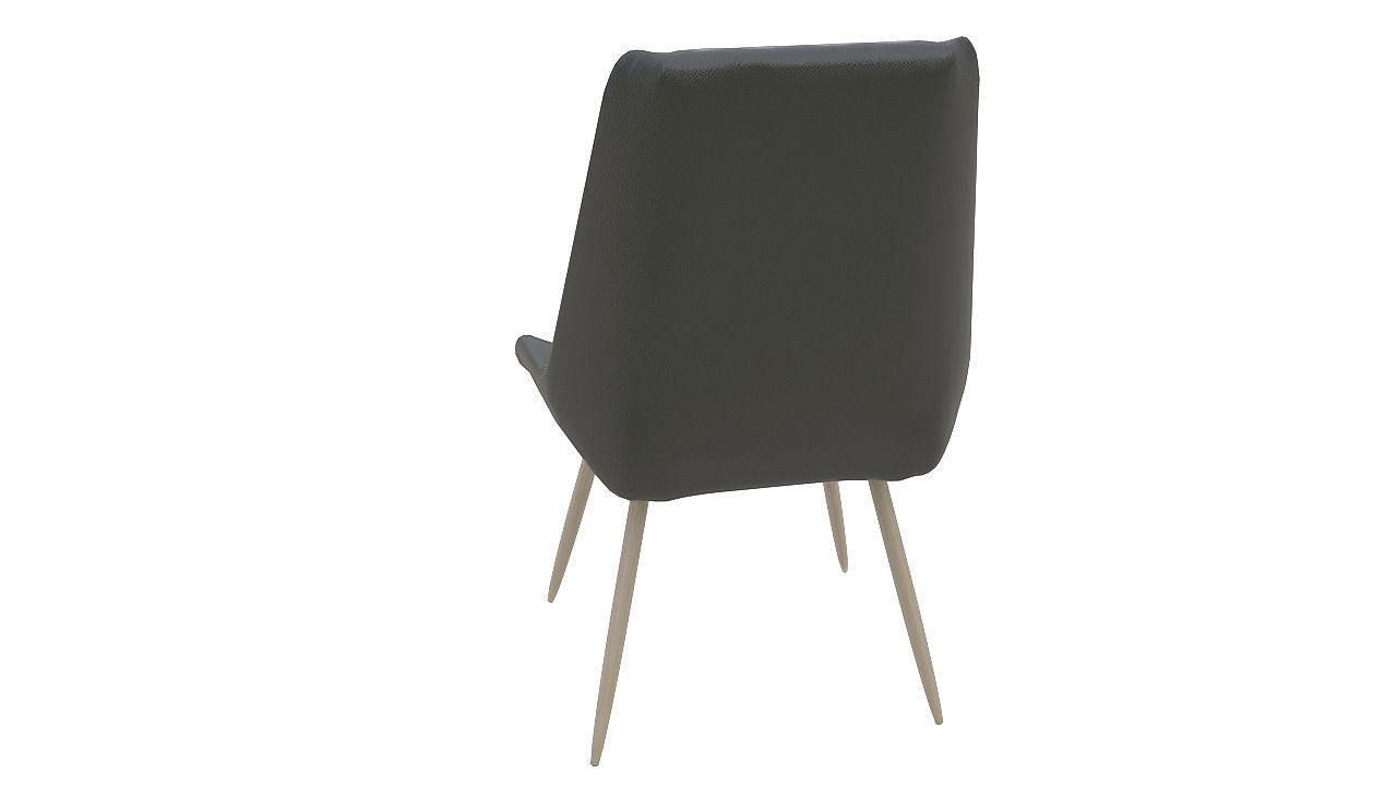 Leather basted back chair 3D model_5