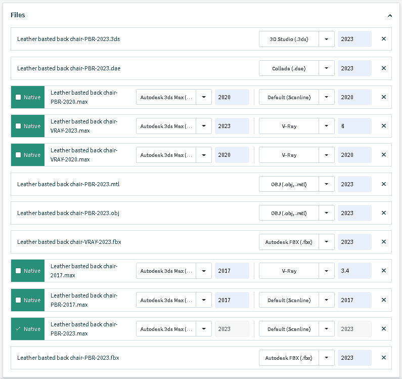Leather basted back chair 3D model_19