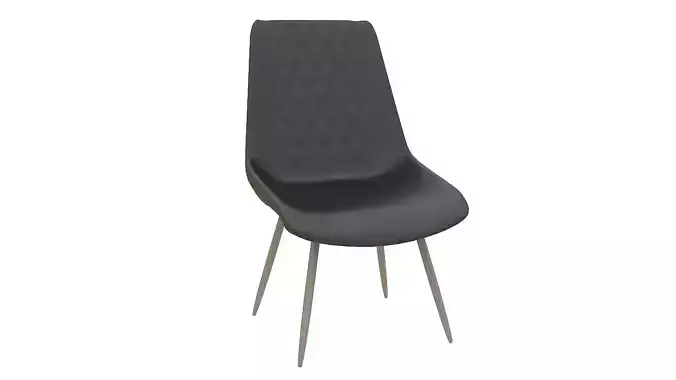 Leather basted back chair 3D model