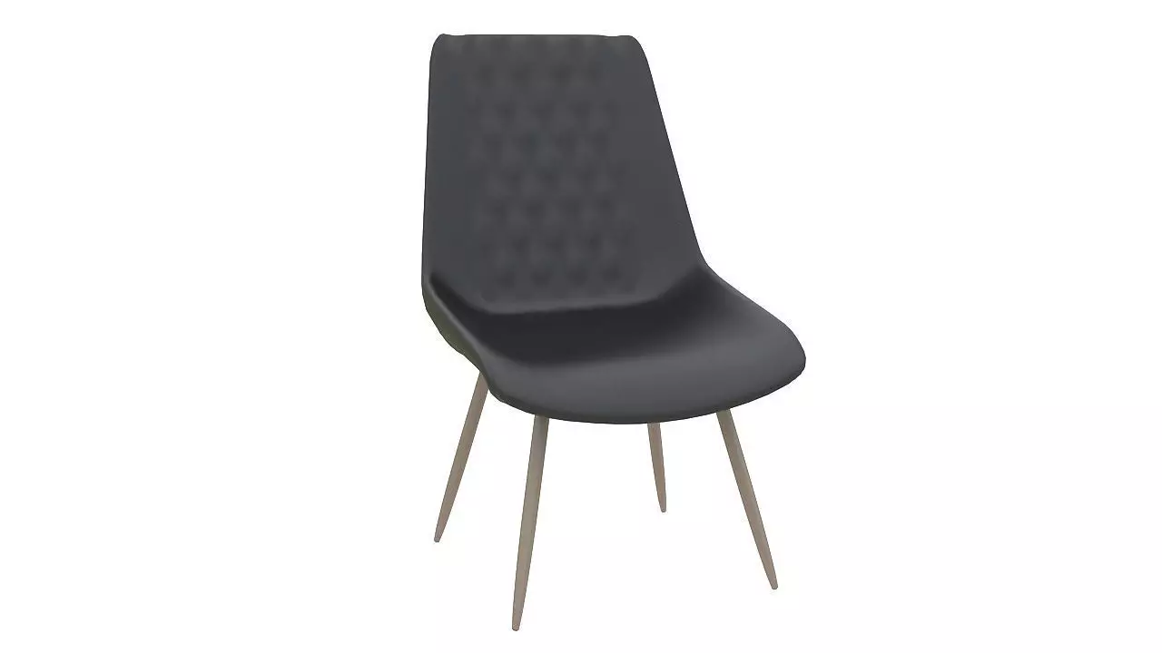 Leather basted back chair 3D model_0