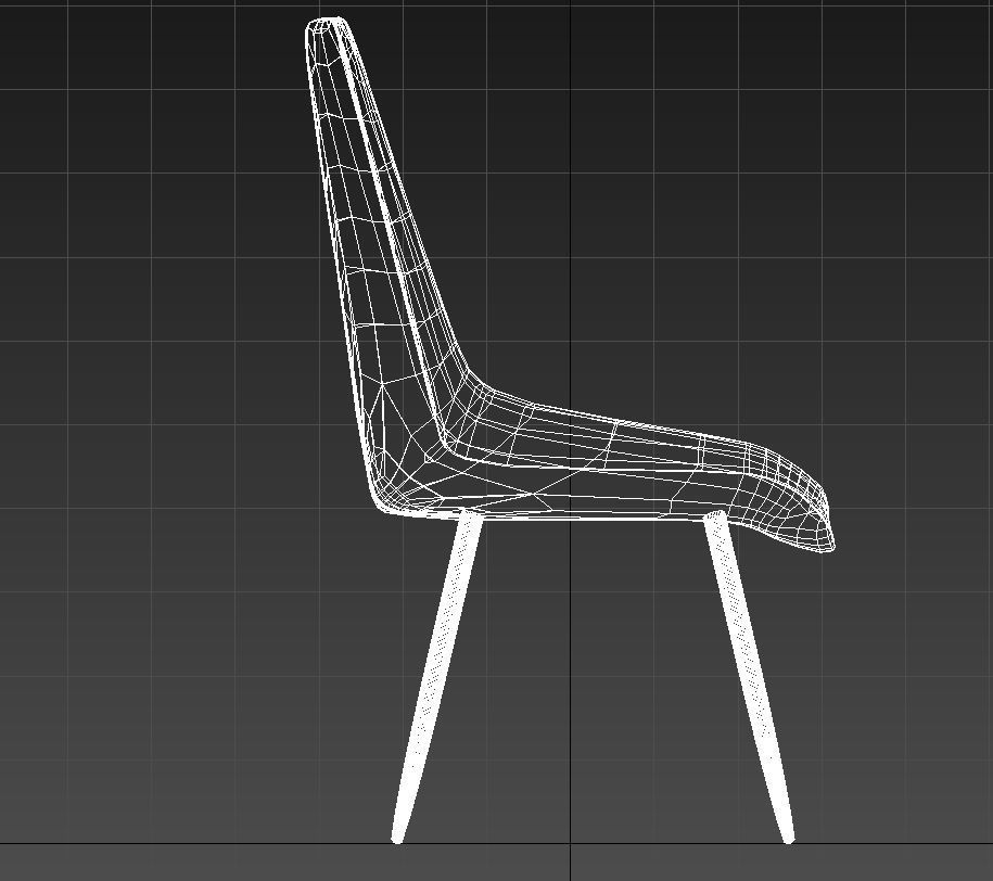 Leather basted back chair 3D model_16