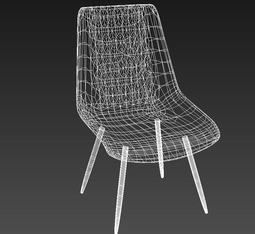 Leather basted back chair 3D model_14