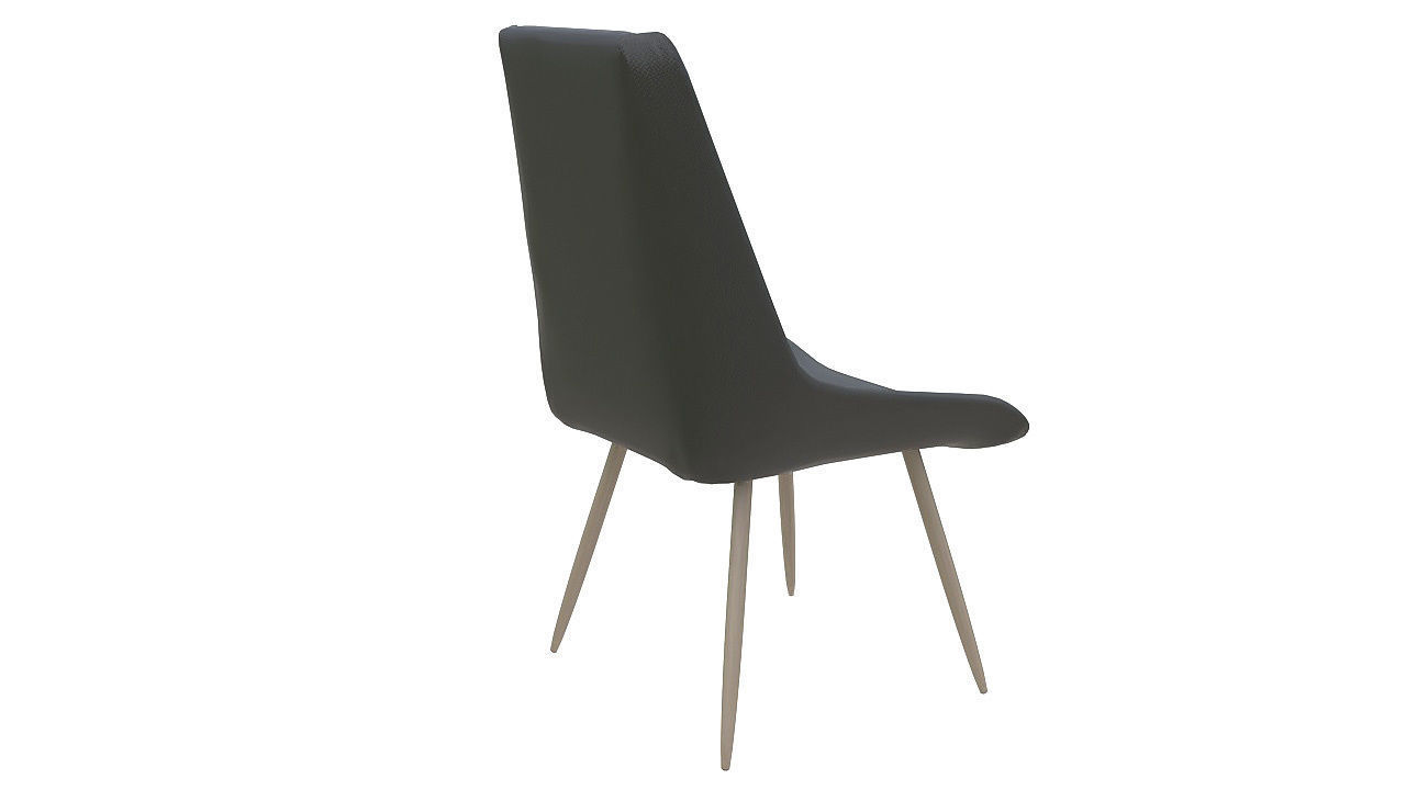 Leather basted back chair 3D model_6