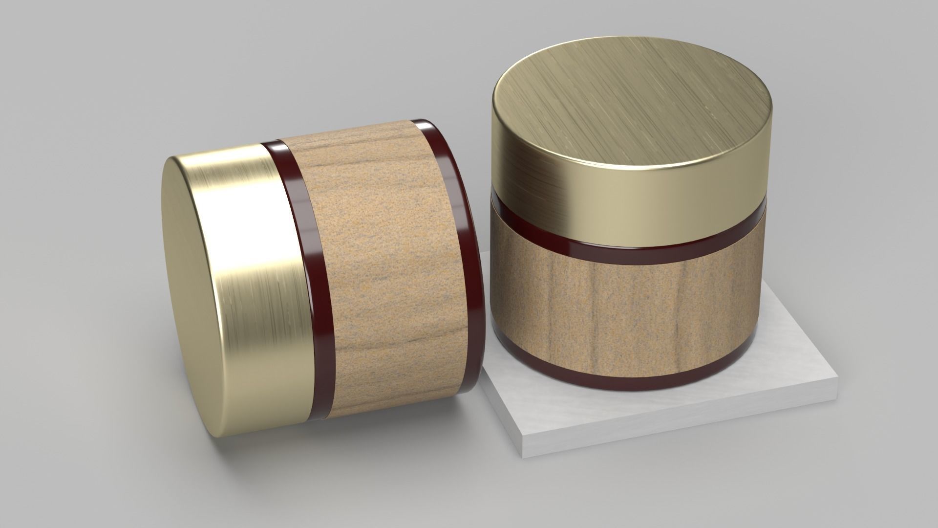 Flat cosmetic jar 3D model_2