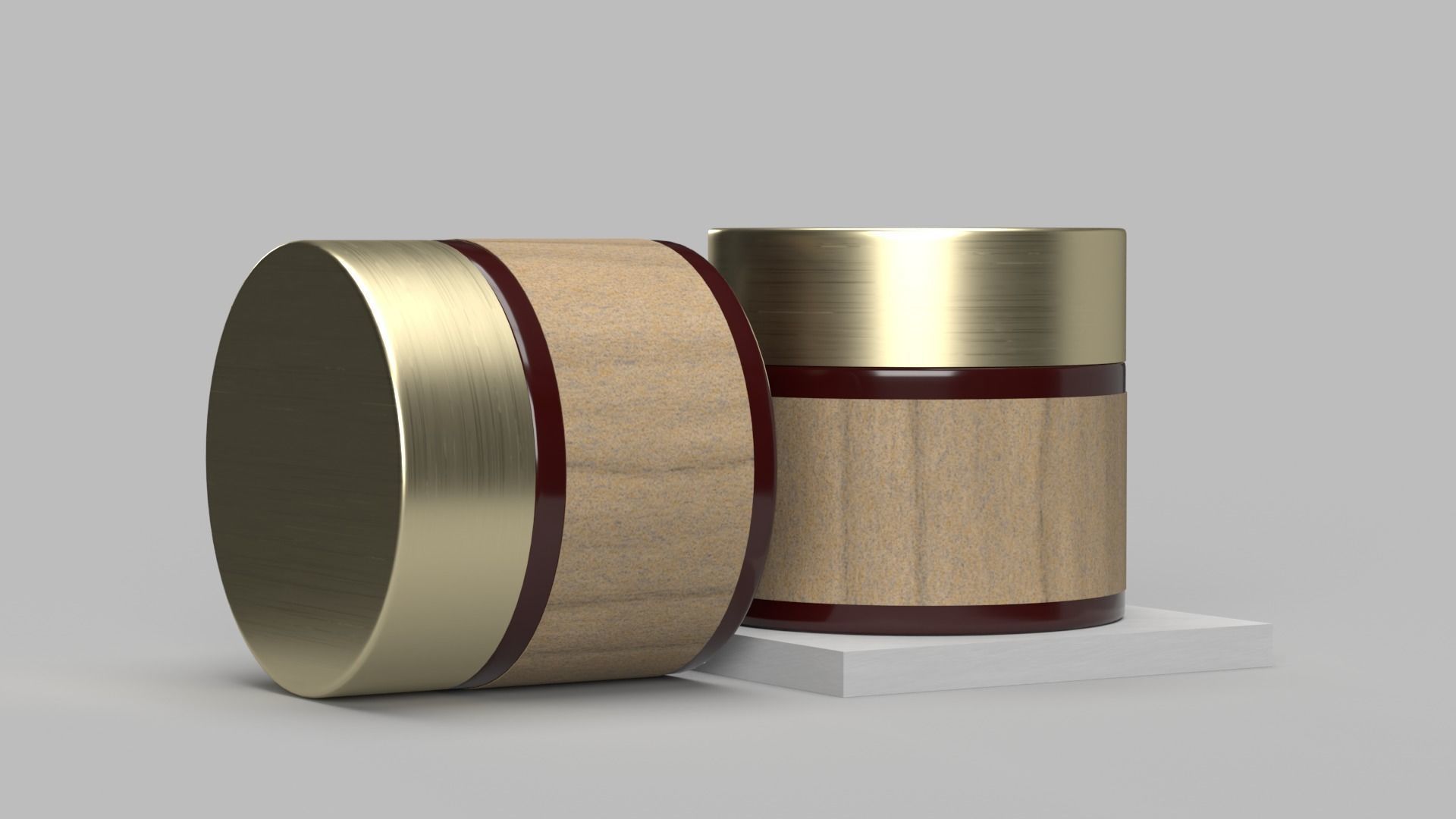 Flat cosmetic jar 3D model_1