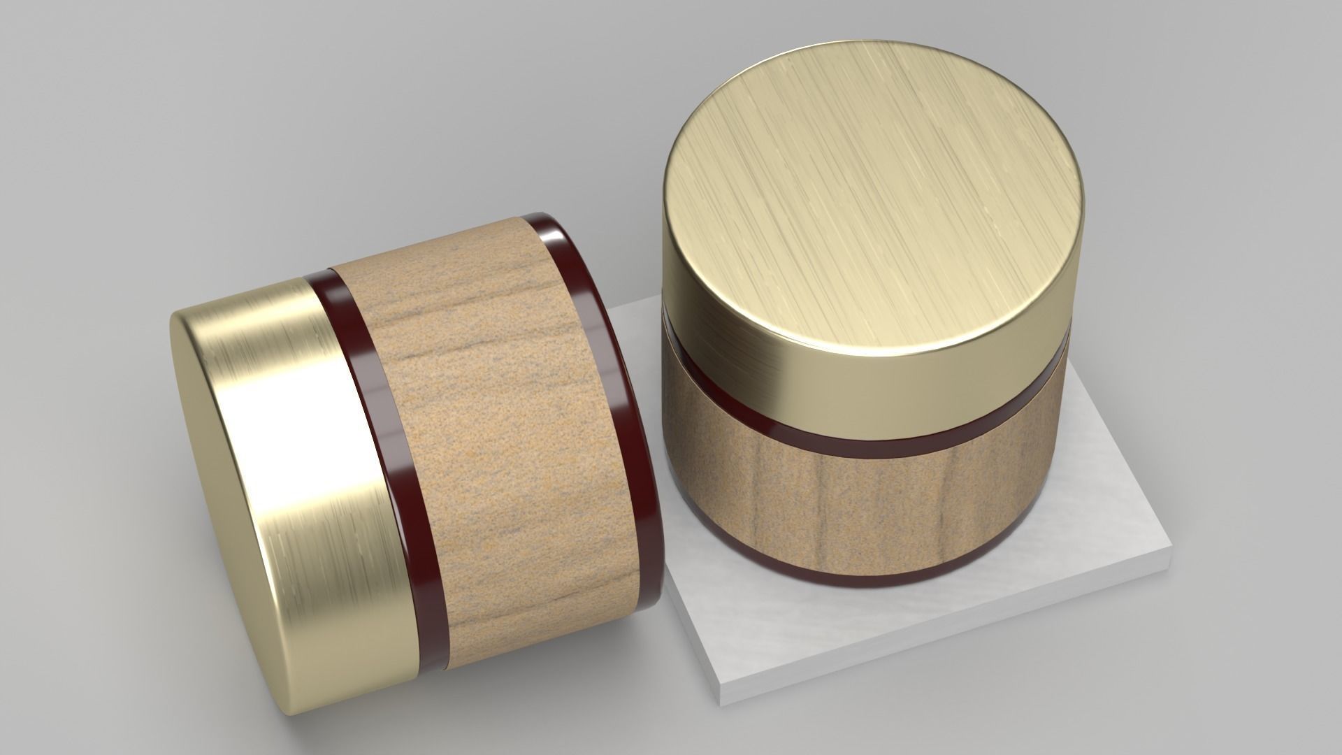 Flat cosmetic jar 3D model_4