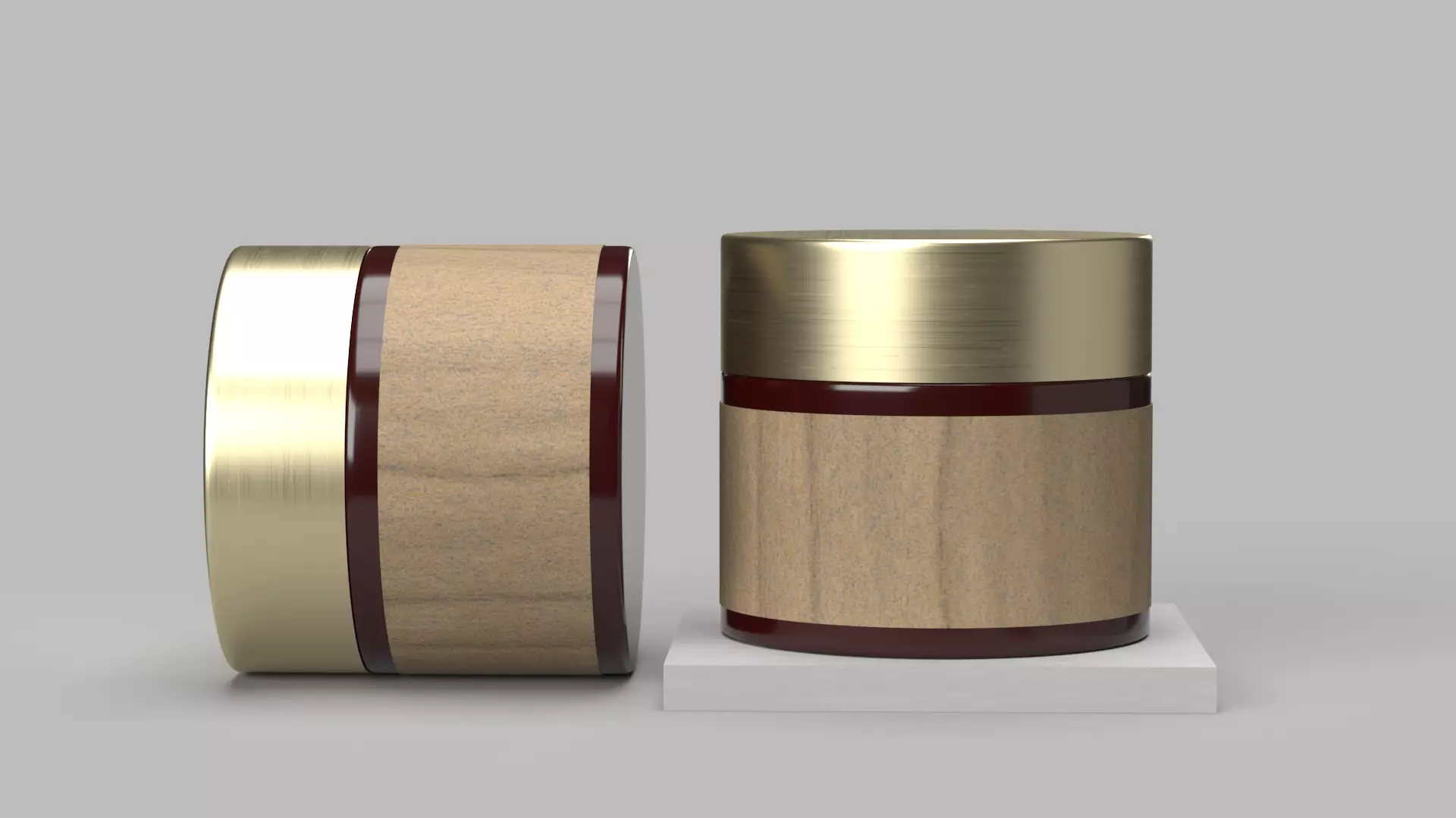 Flat cosmetic jar 3D model_0