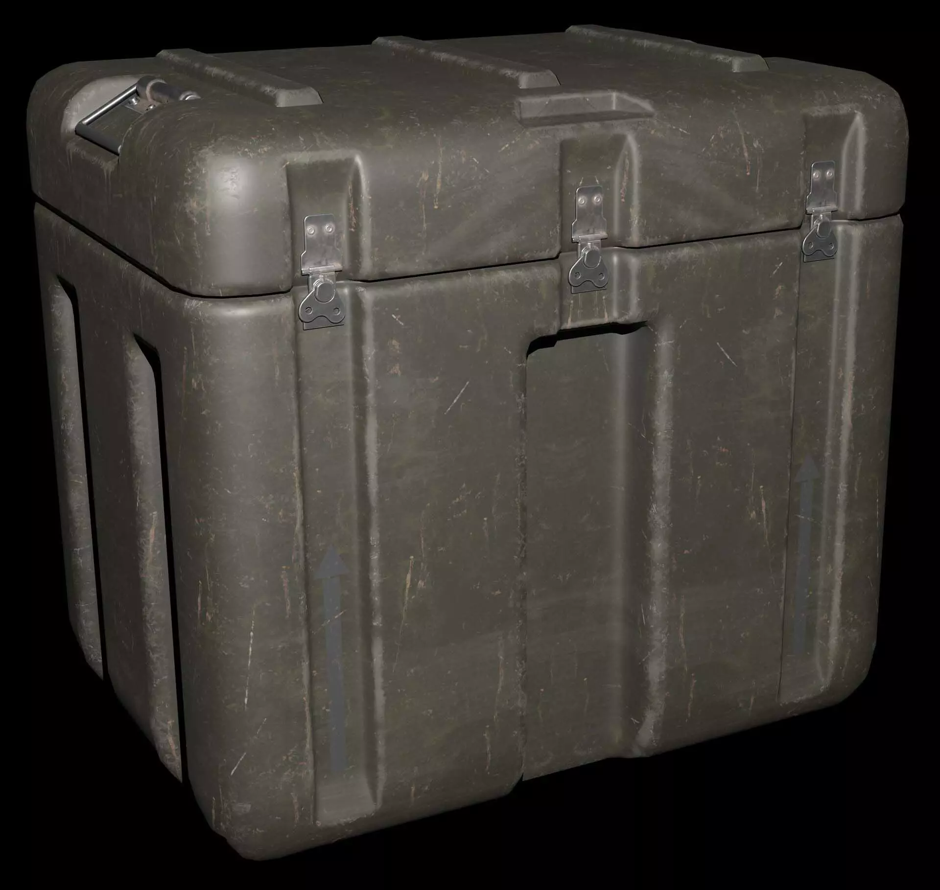 Military Box Low-poly 3D model_0
