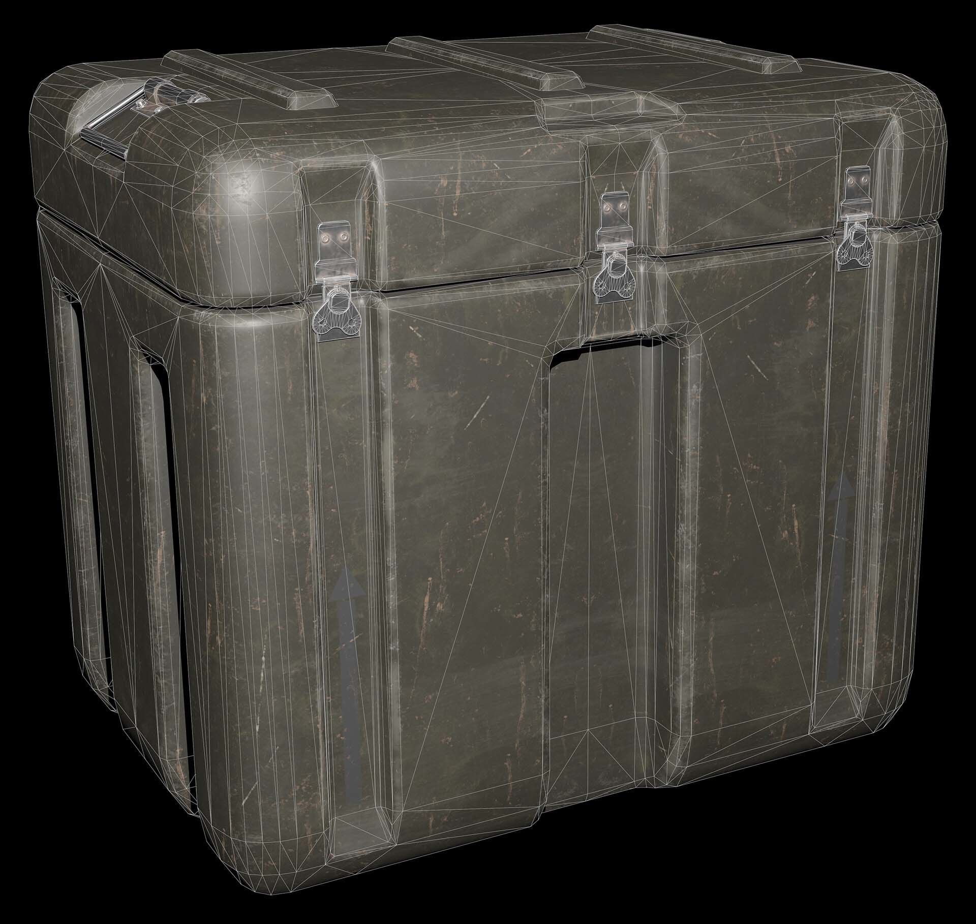 Military Box Low-poly 3D model_2