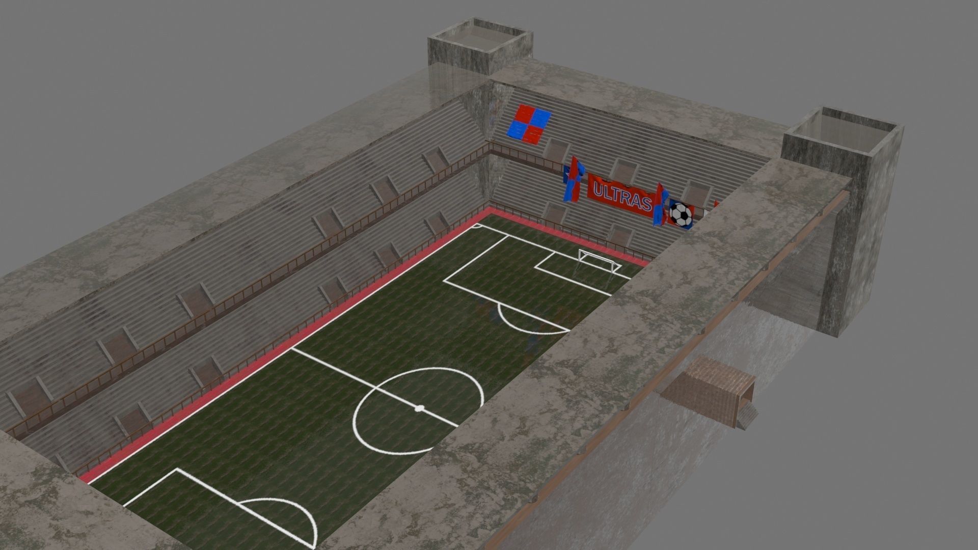 Stadium brick wall Free 3D model_2