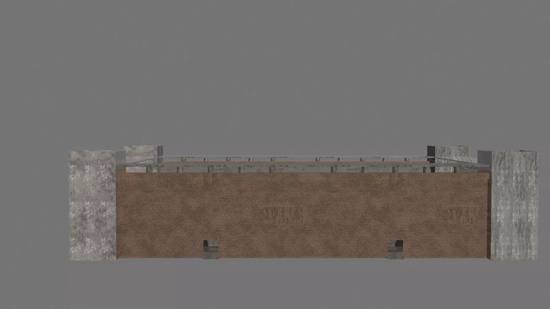 Stadium brick wall Free 3D model_0