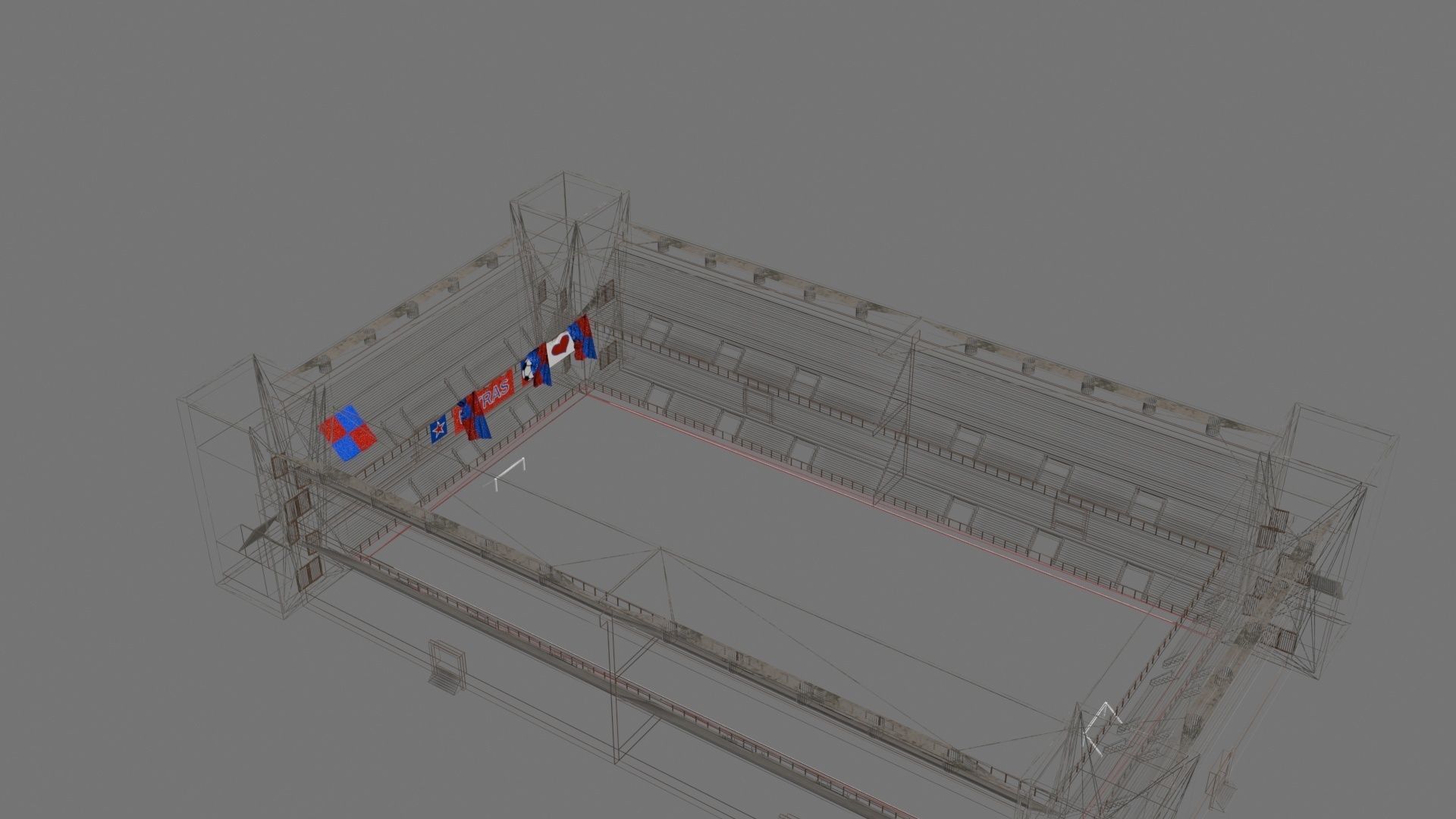 Stadium brick wall Free 3D model_3