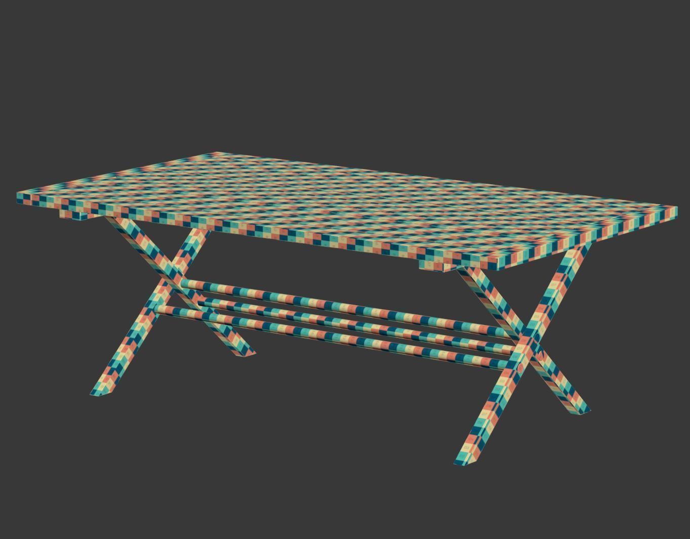 Alesso wooden dining table  3D model_5