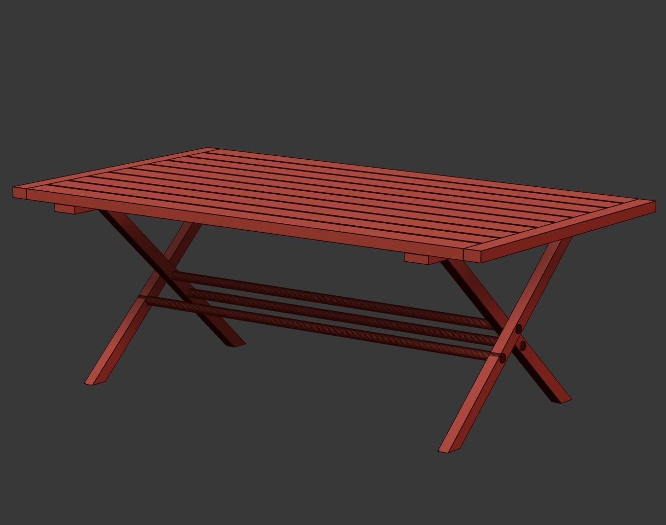 Alesso wooden dining table  3D model_6