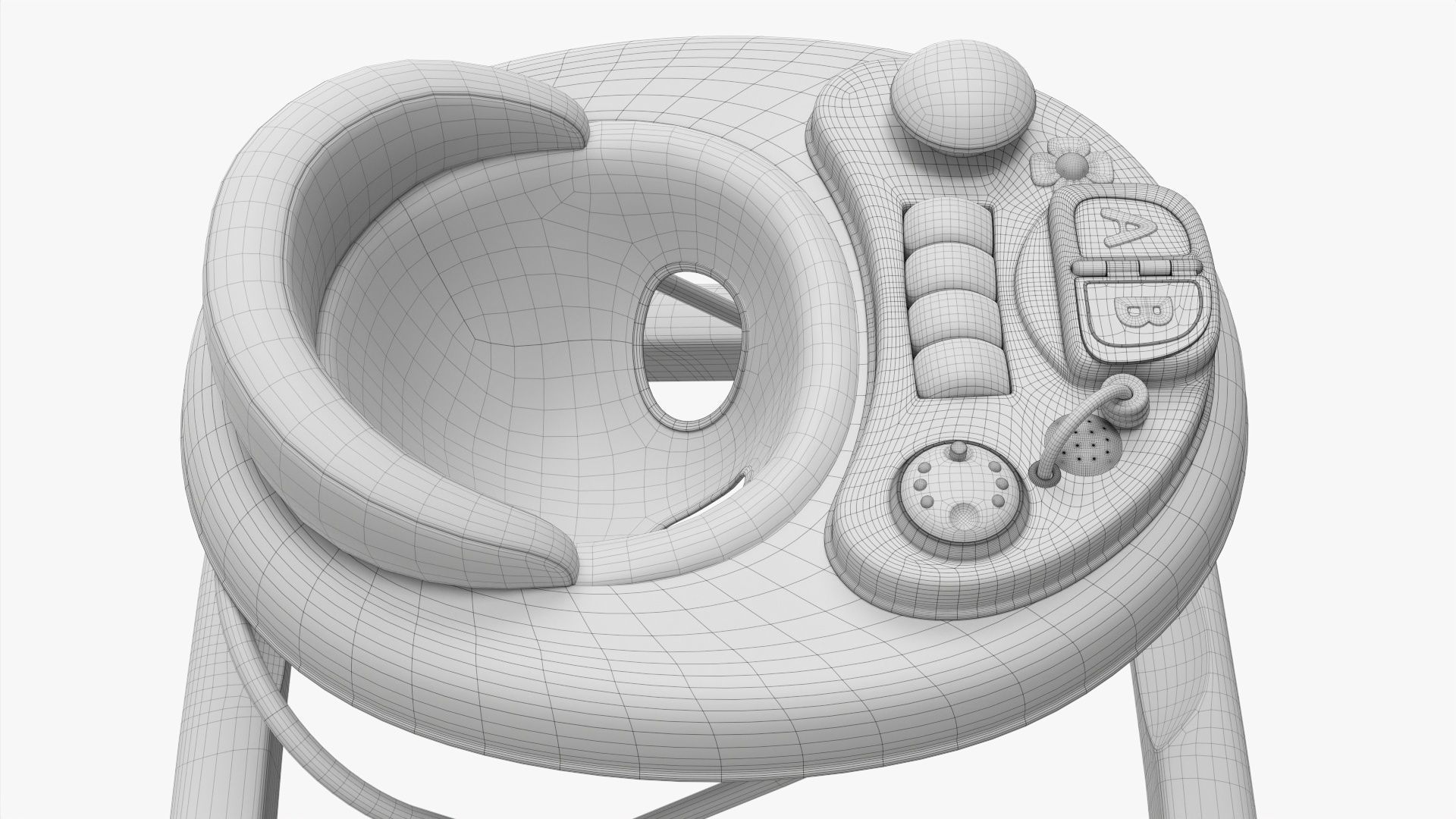 Go round baby walker 3D model_12