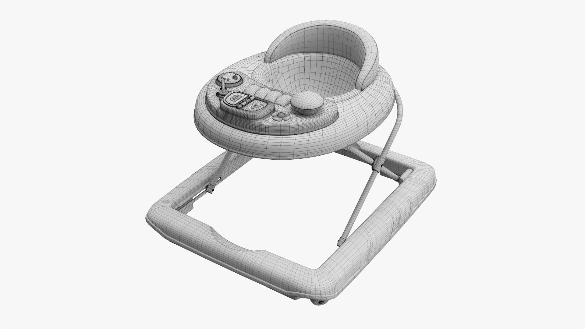 Go round baby walker 3D model_8