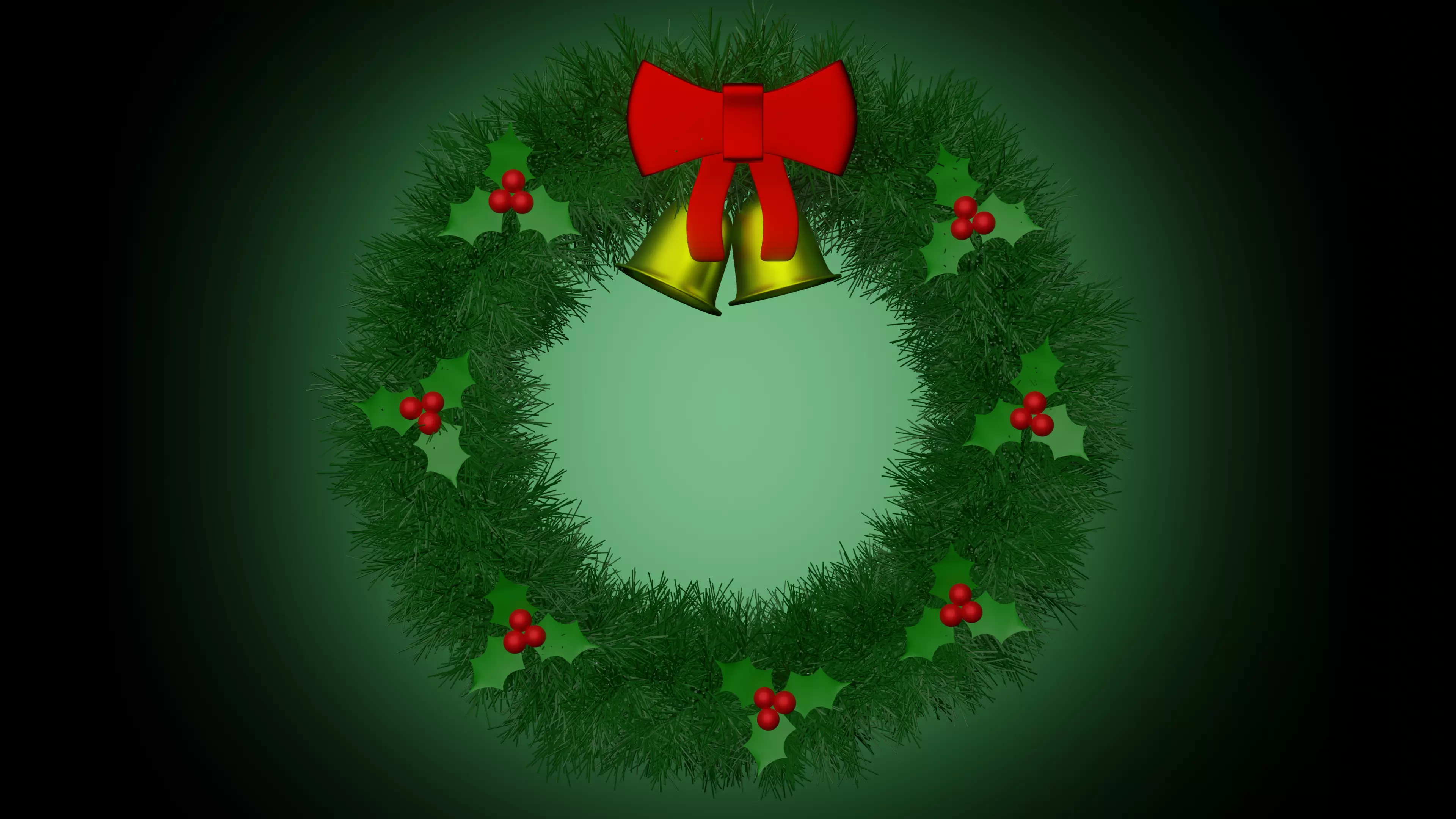 Christmas wreath 3D model_0