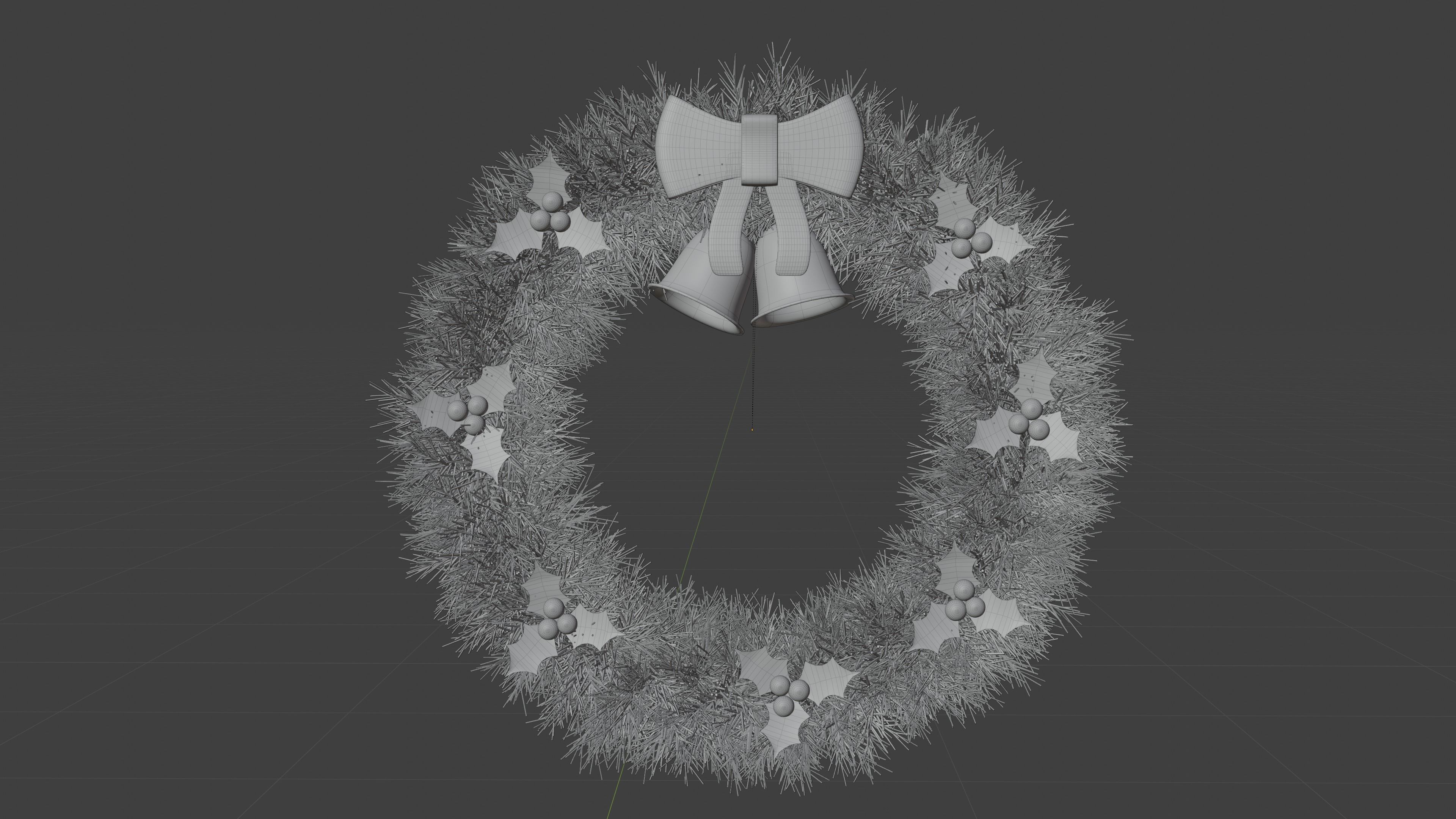 Christmas wreath 3D model_7