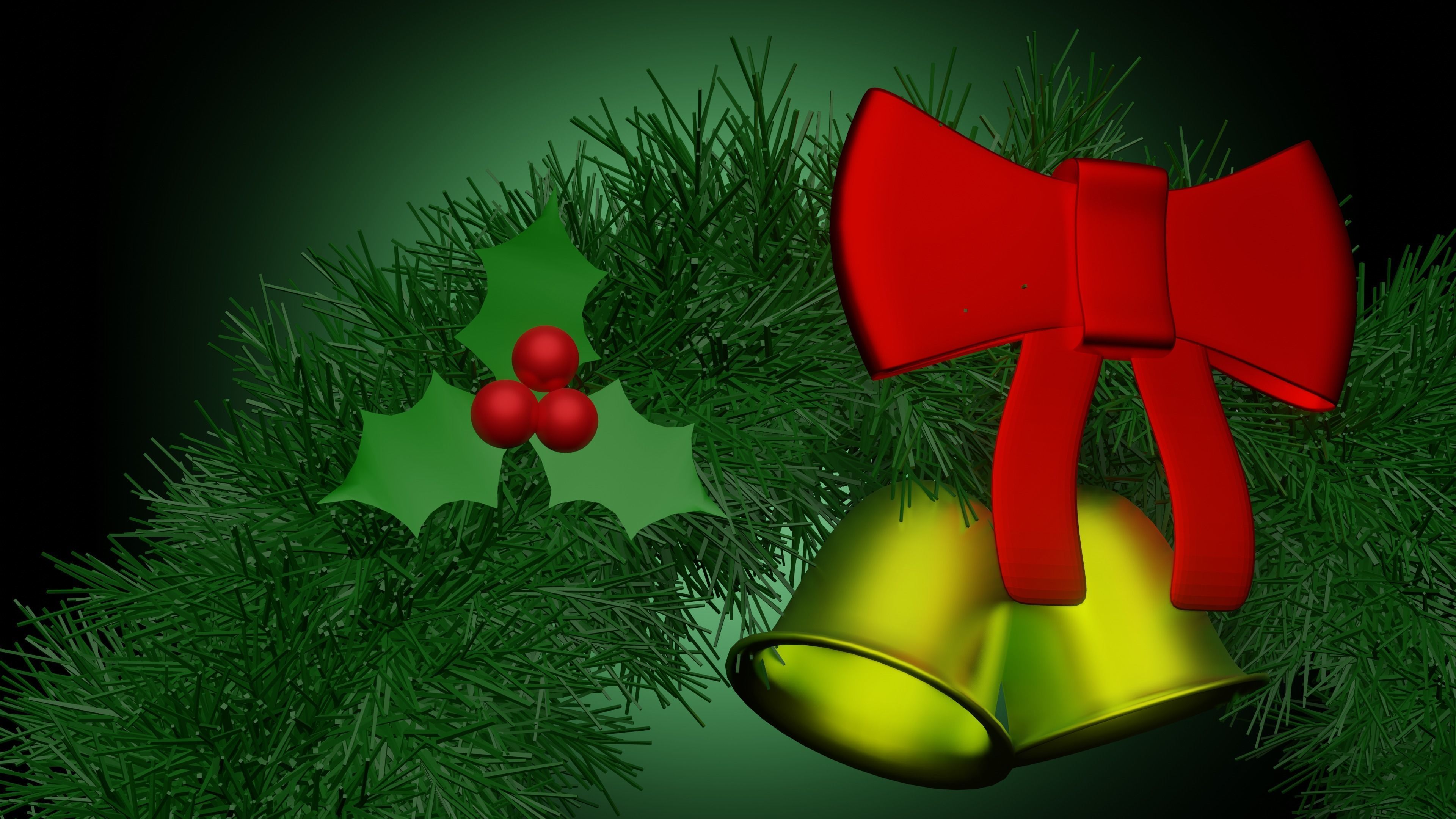 Christmas wreath 3D model_2