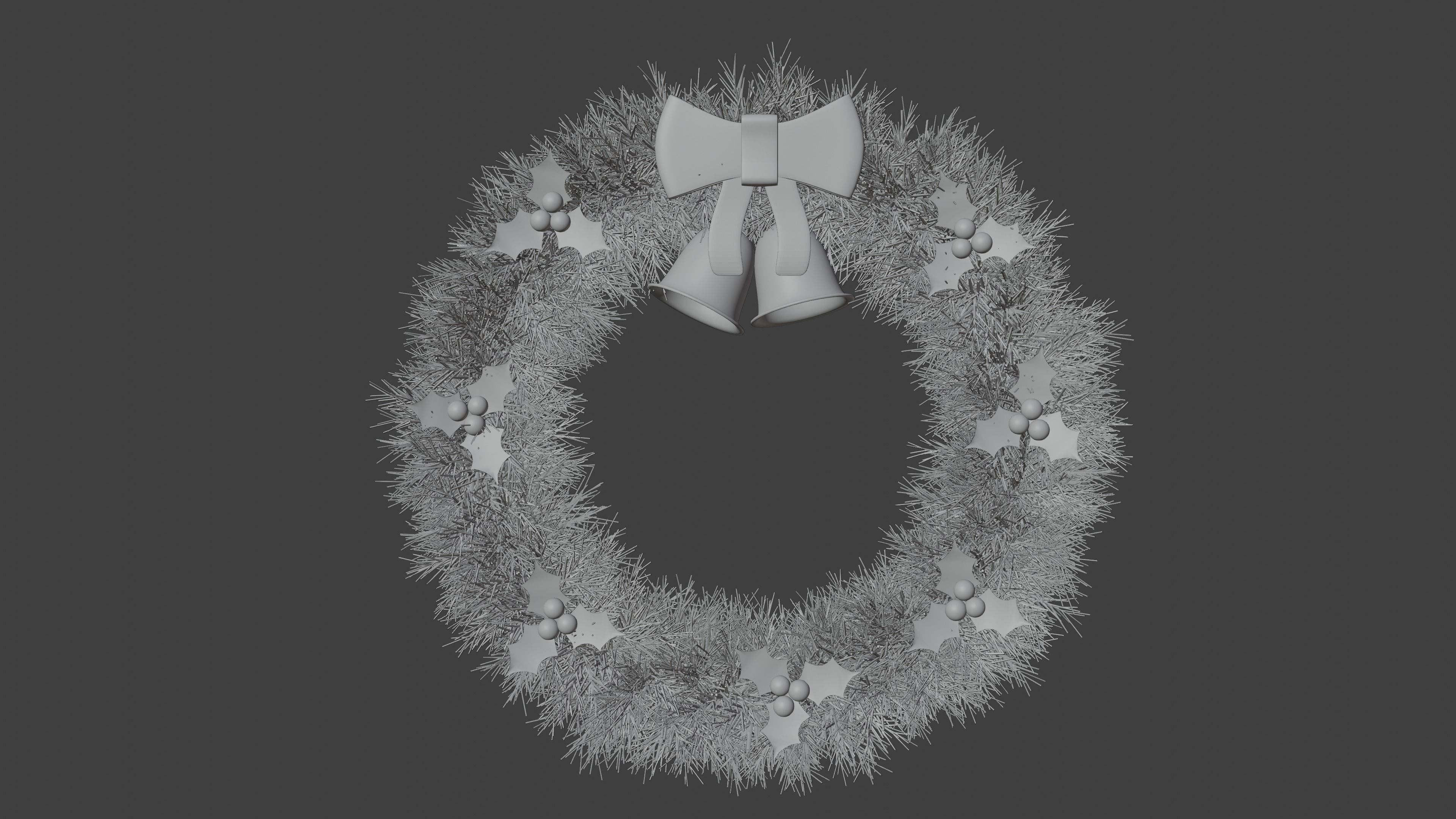Christmas wreath 3D model_6