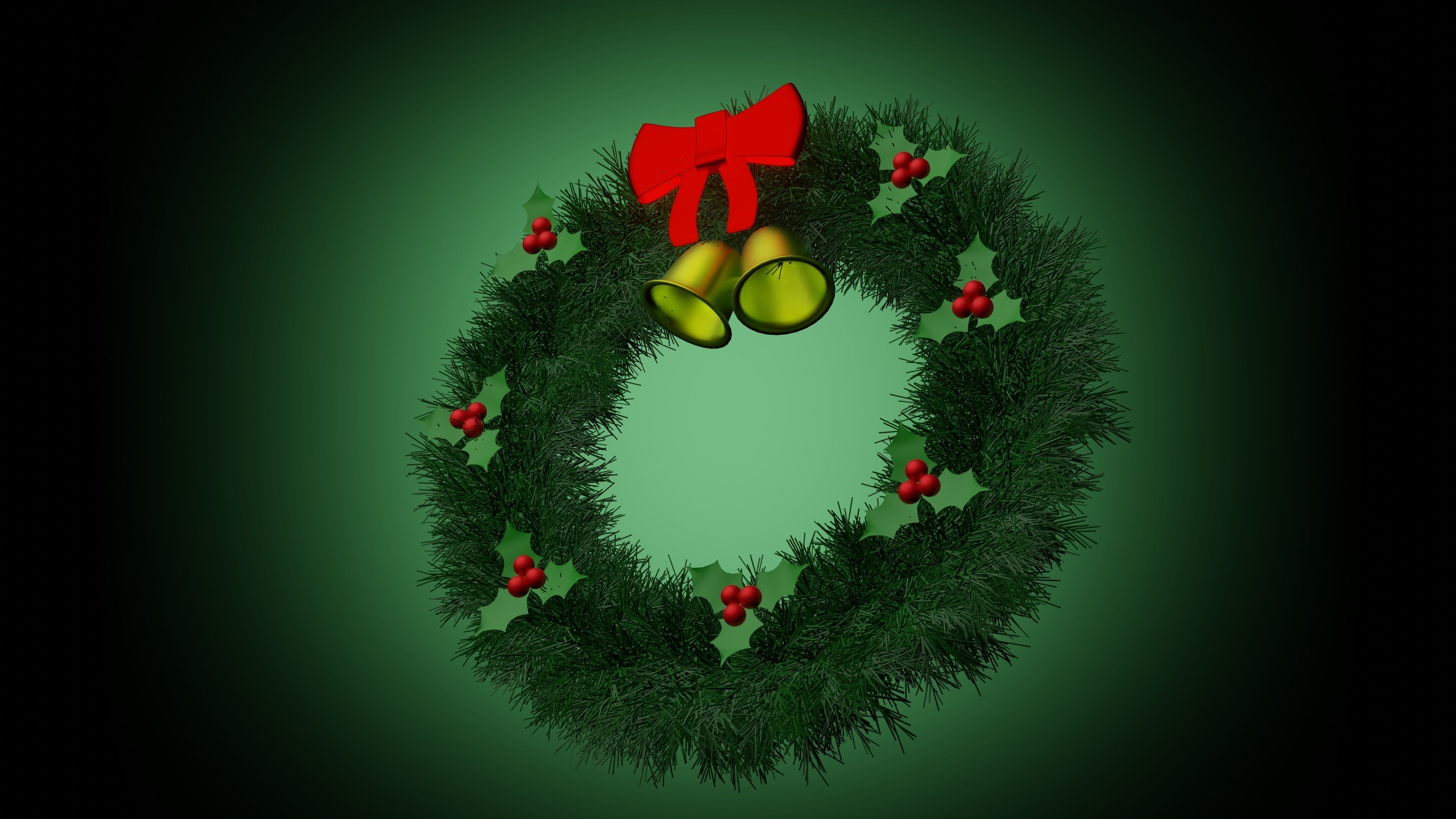 Christmas wreath 3D model_3