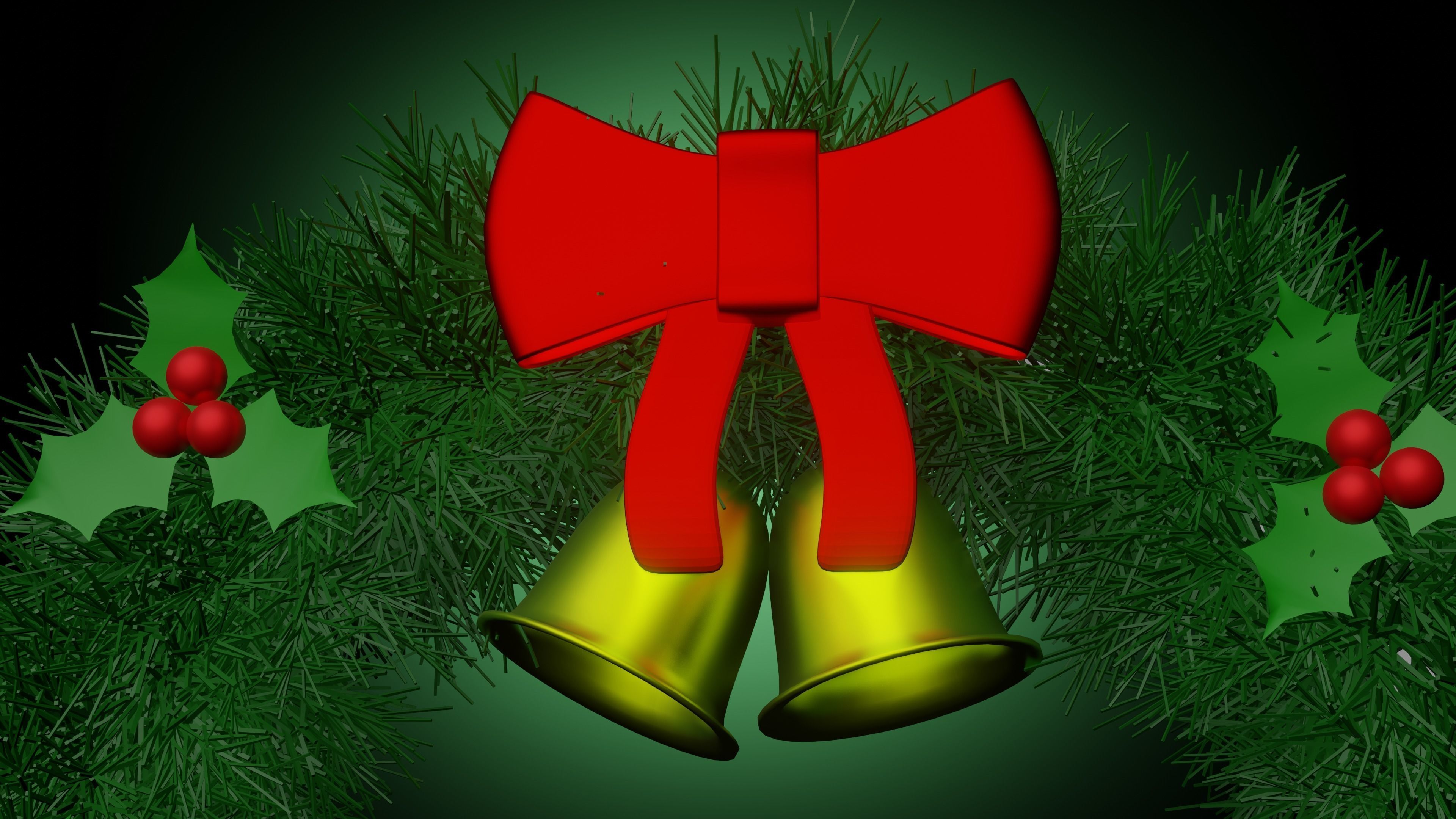 Christmas wreath 3D model_1