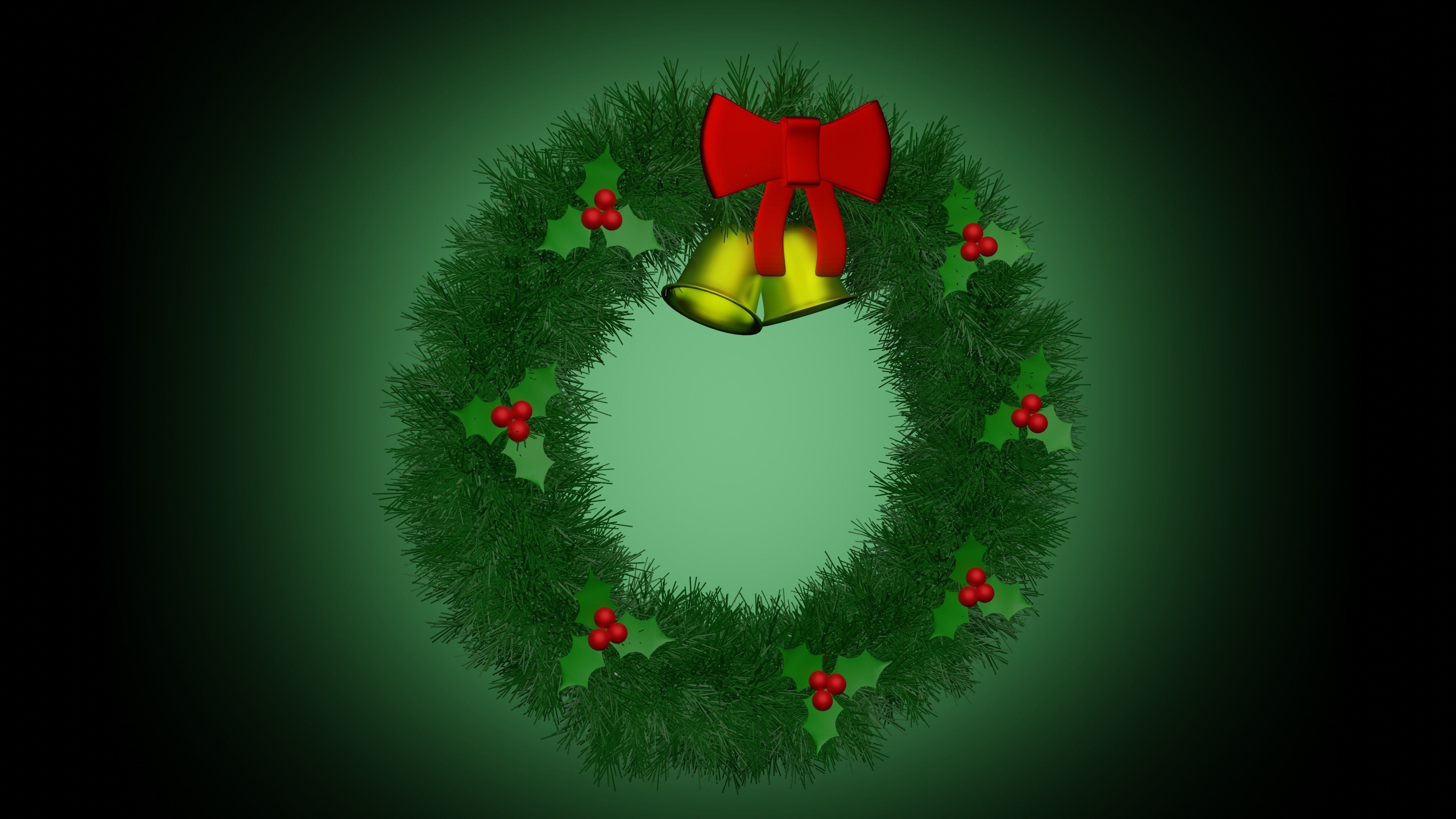 Christmas wreath 3D model_4