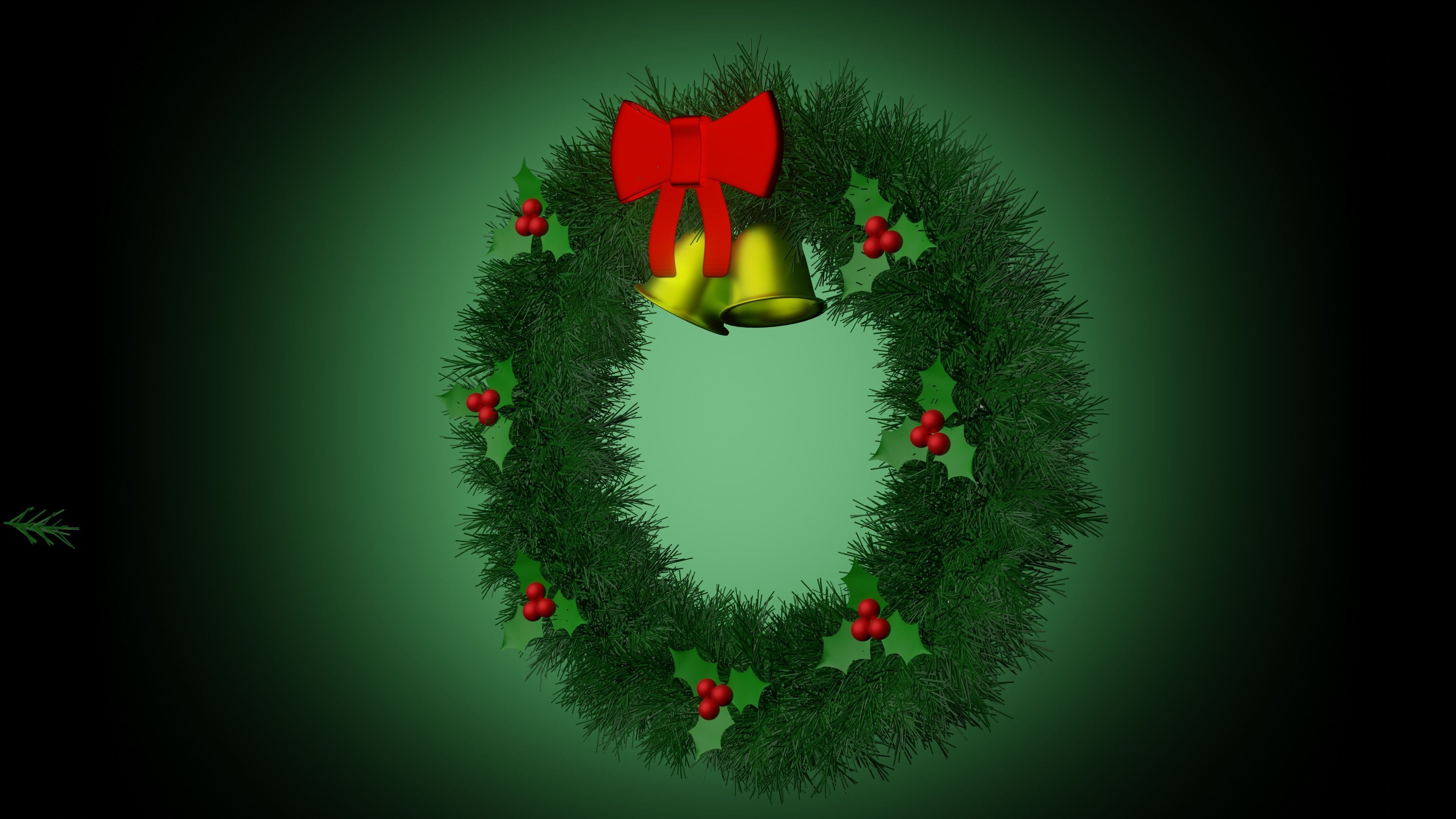 Christmas wreath 3D model_5