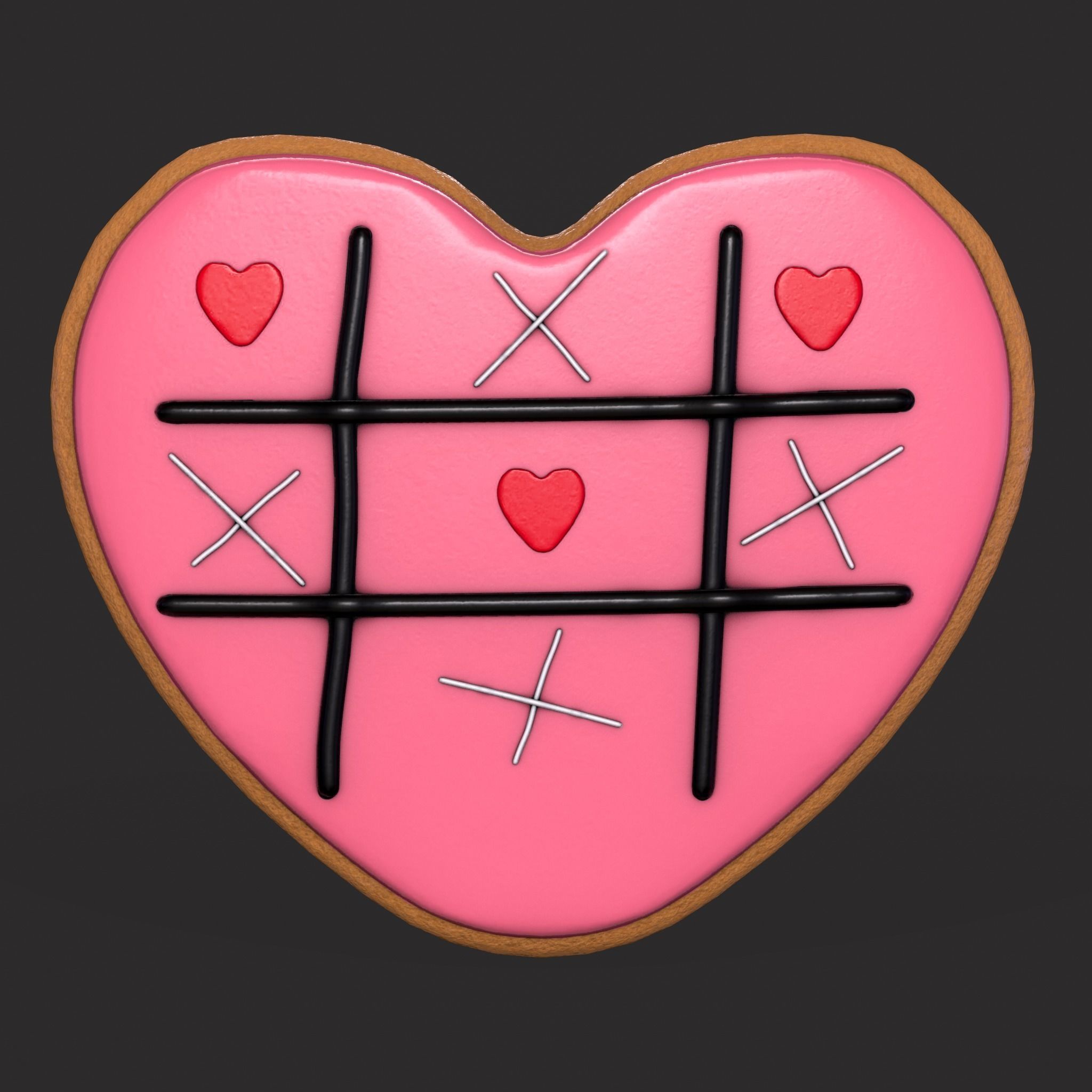 Valentines Heart Trinket and Cookies 3D Model Collection_28