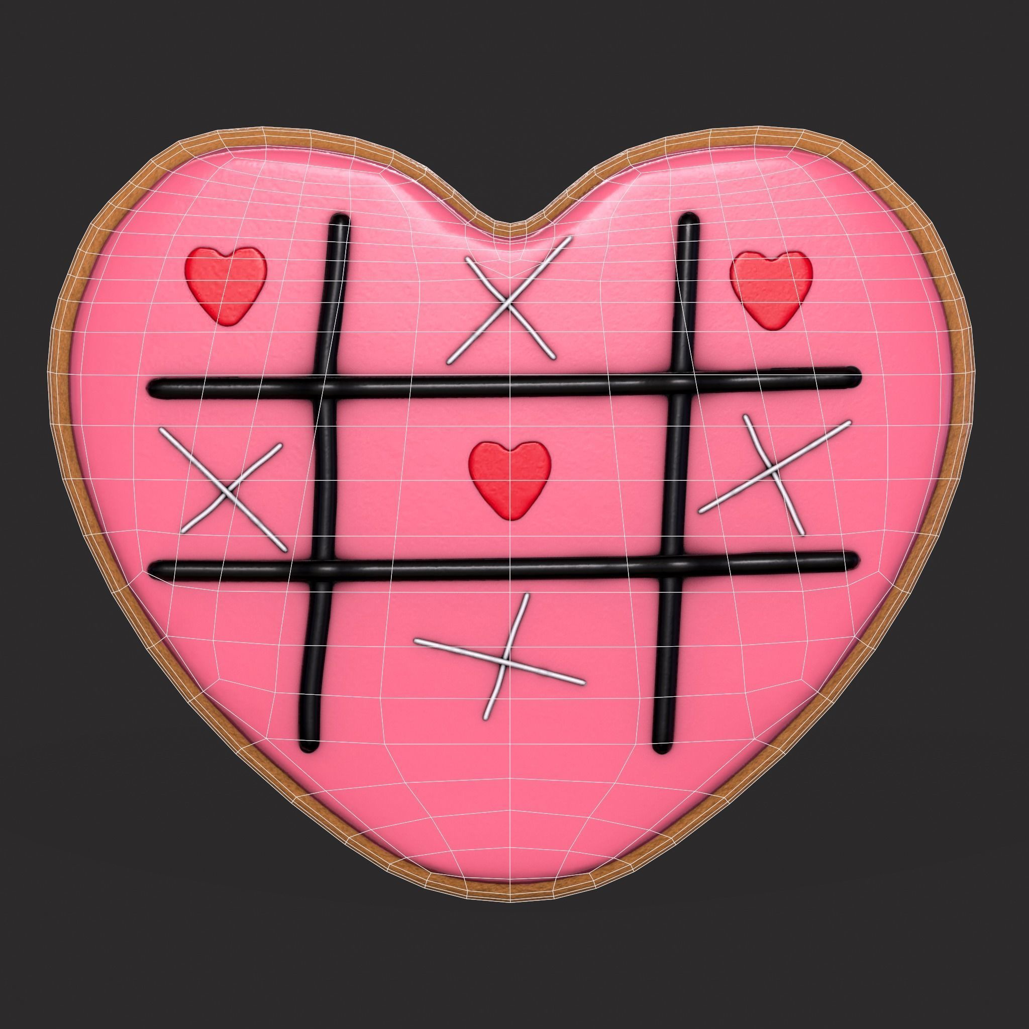 Valentines Heart Trinket and Cookies 3D Model Collection_29