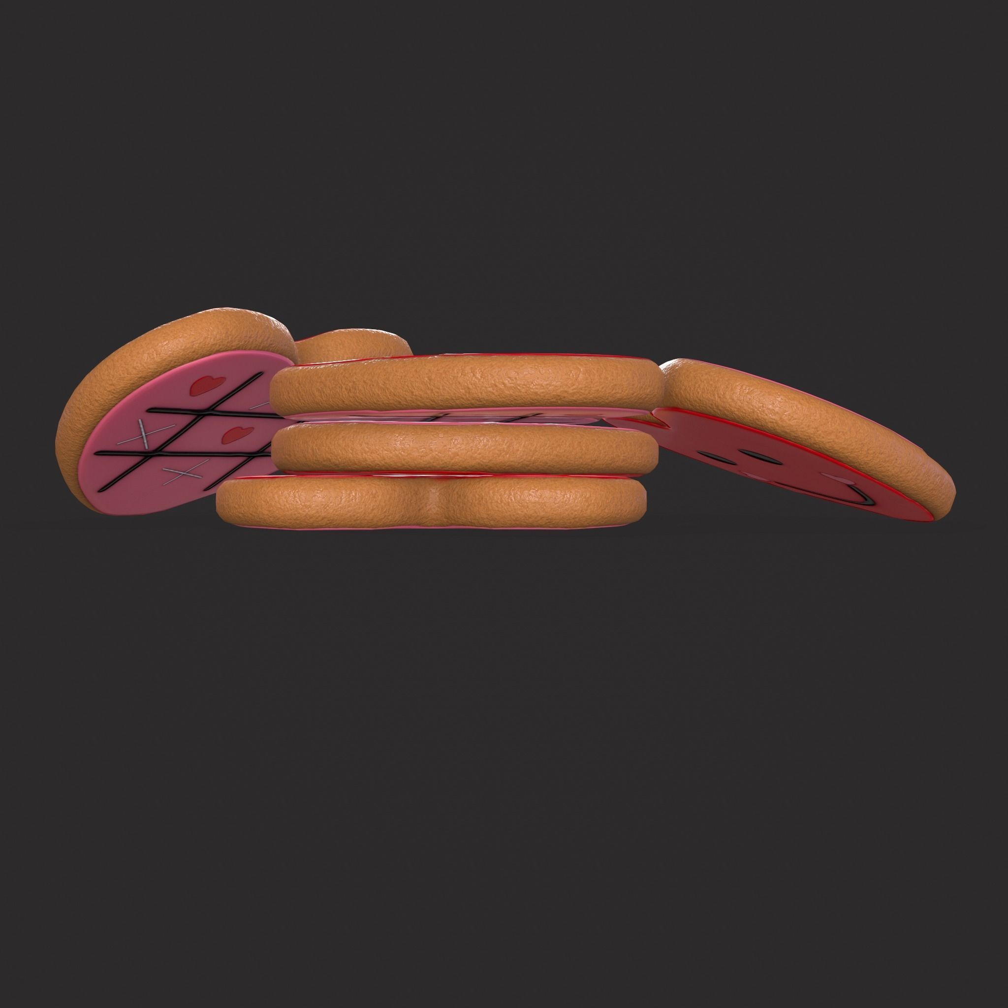 Valentines Heart Trinket and Cookies 3D Model Collection_12