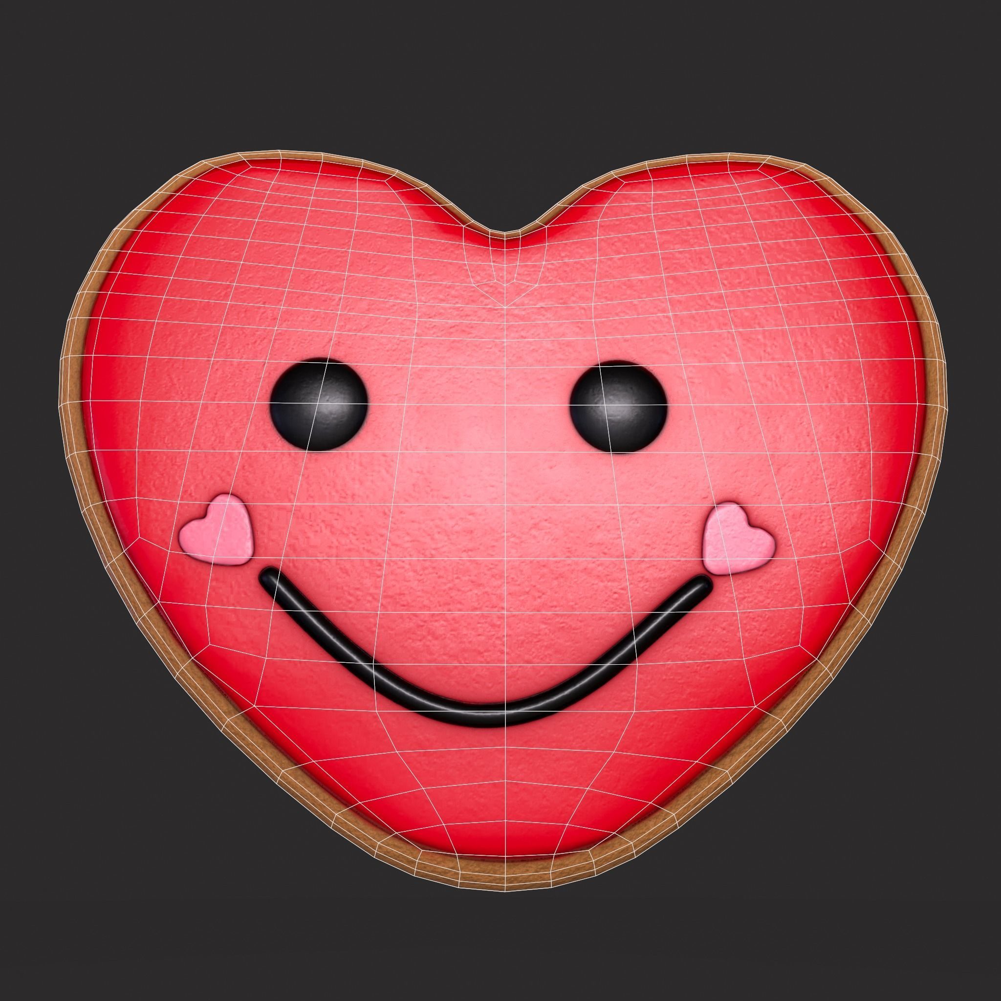 Valentines Heart Trinket and Cookies 3D Model Collection_23