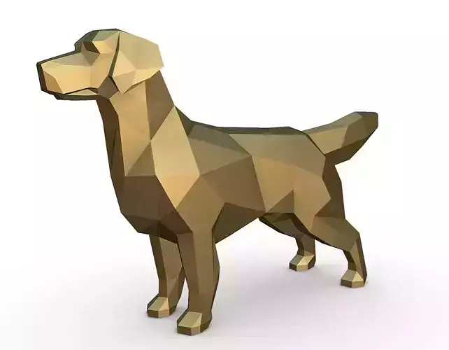 Golden Retriever low poly Free 3D print model