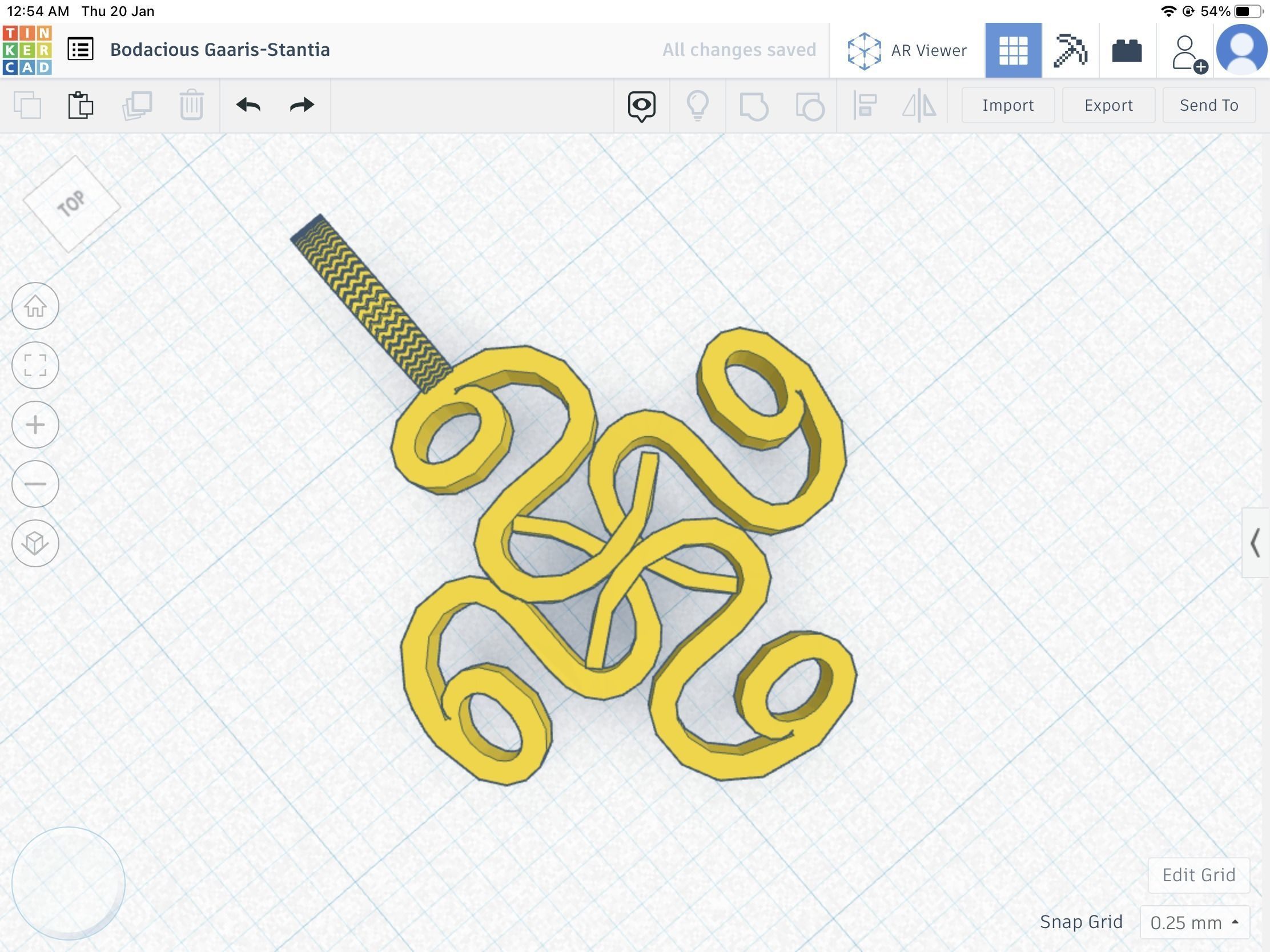 Curvy wavy quads stl file 3D print model_5