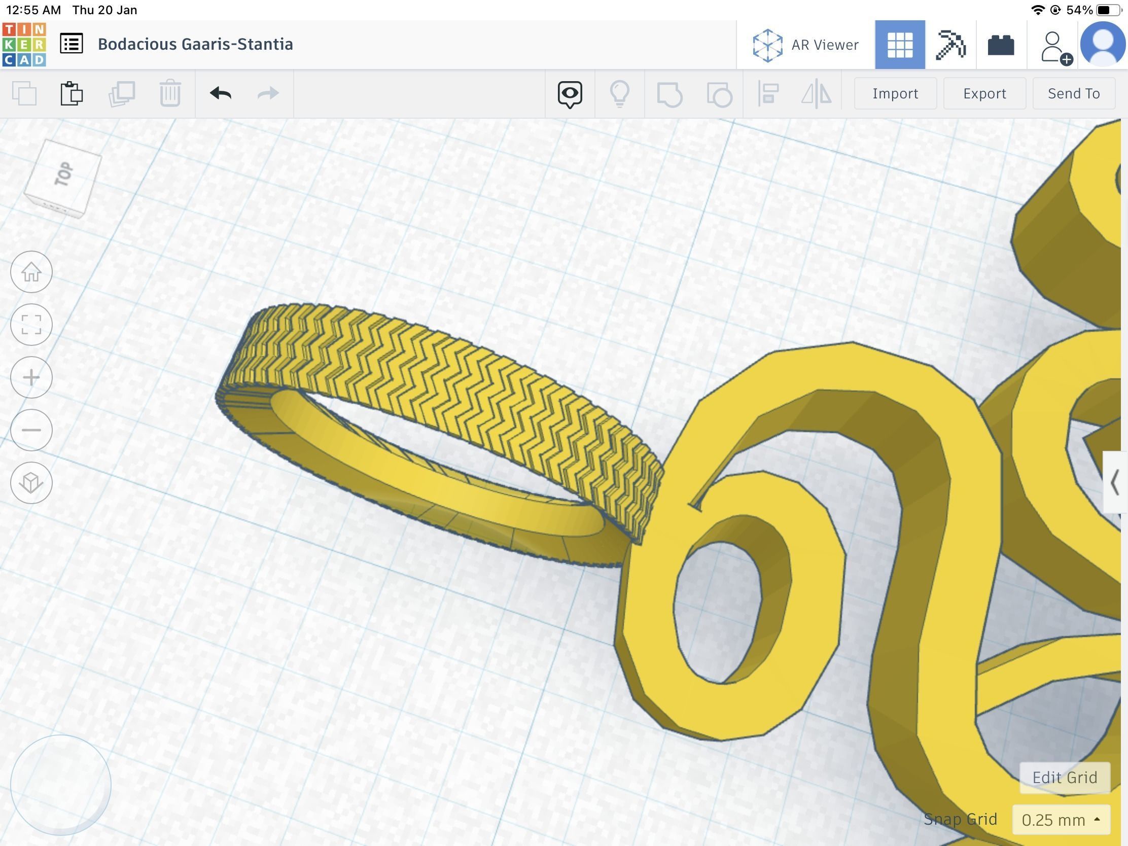 Curvy wavy quads stl file 3D print model_1