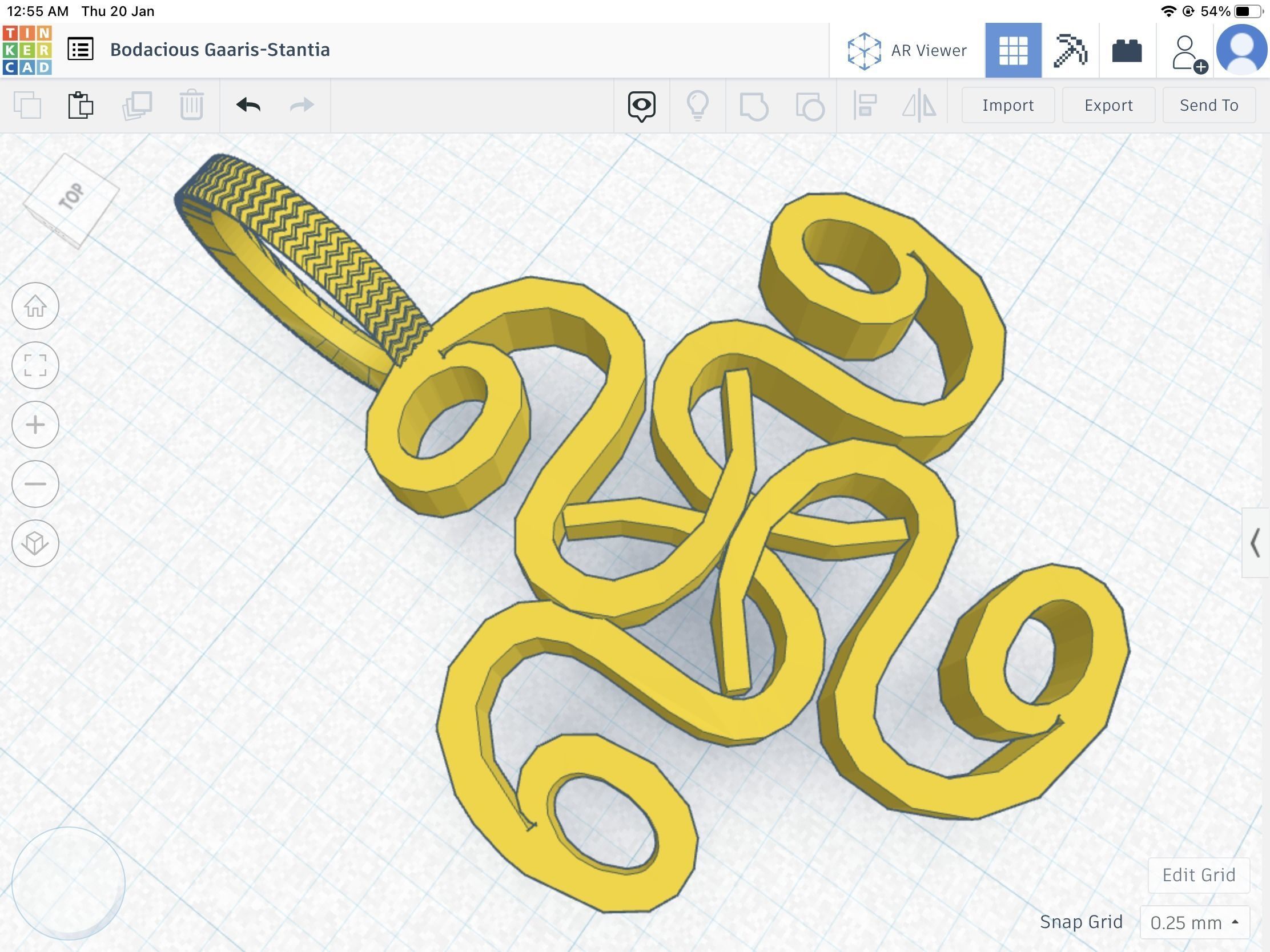 Curvy wavy quads stl file 3D print model_2