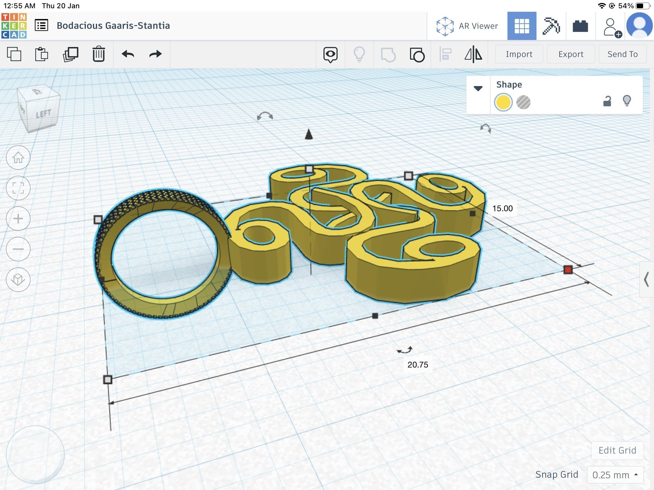 Curvy wavy quads stl file 3D print model_4