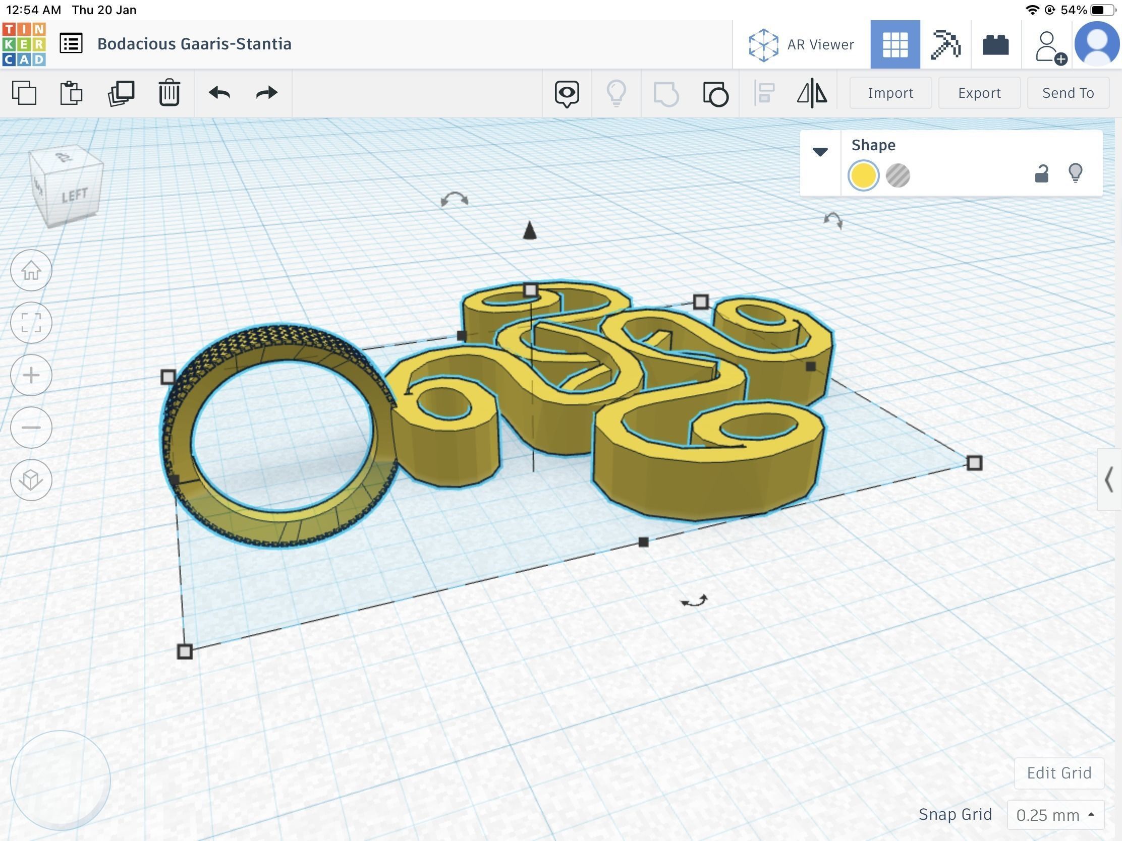 Curvy wavy quads stl file 3D print model_3