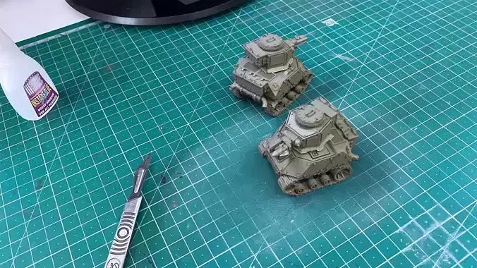 WW2 American M5 Stuart Grot Tank  3D print model