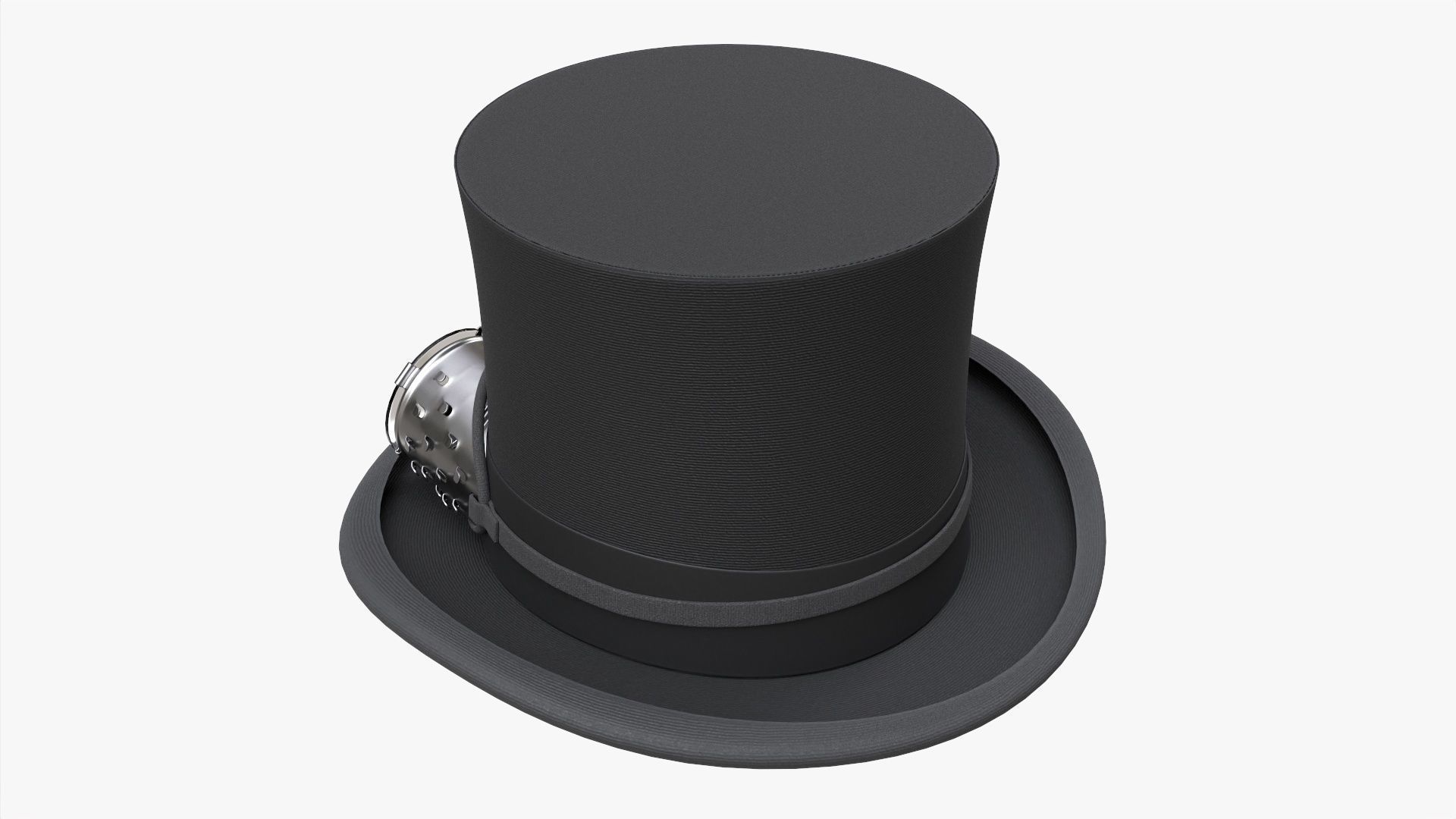 Black top hat with googles 3D model_2