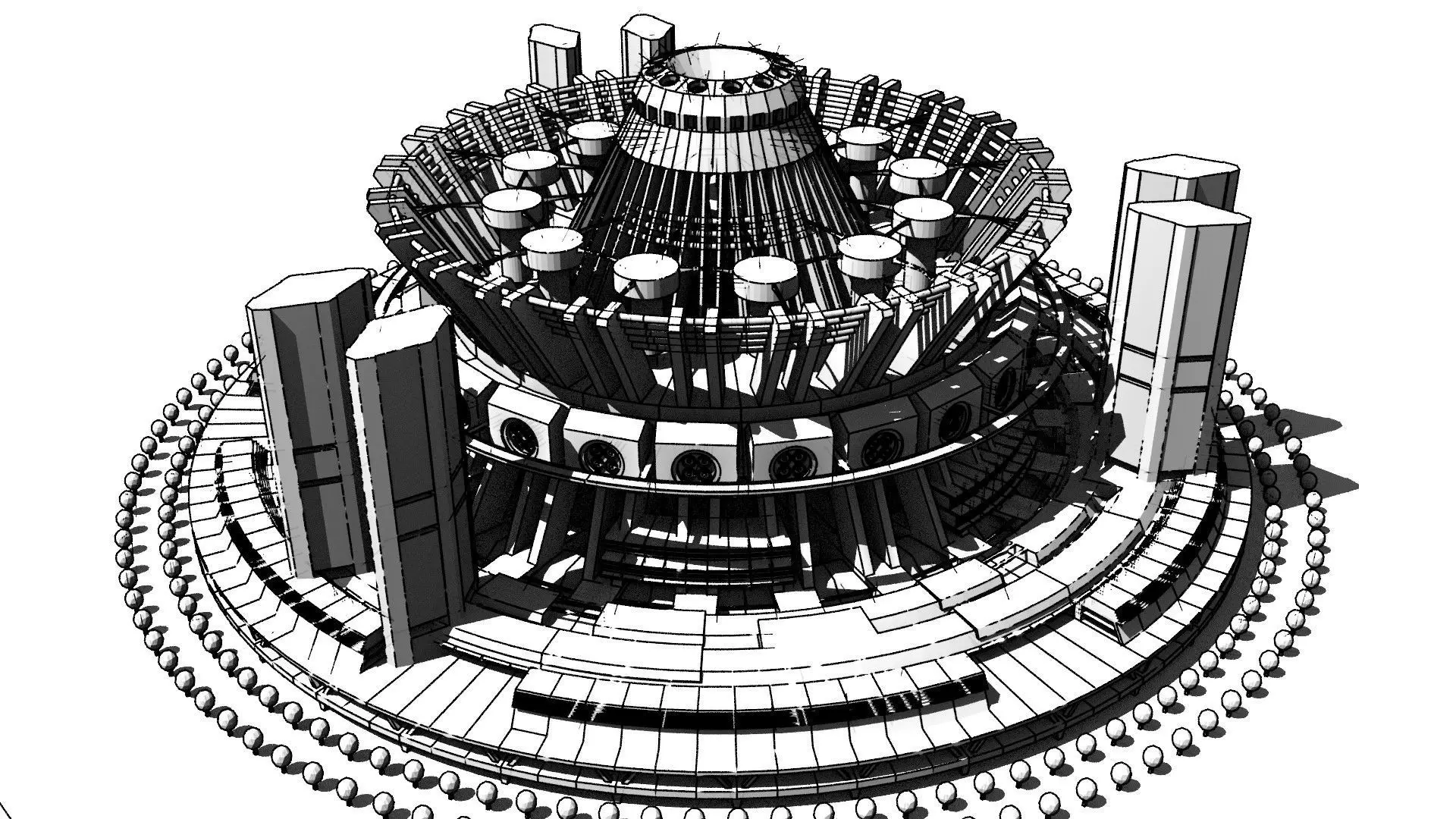 Arcology futuristic structure Free 3D model