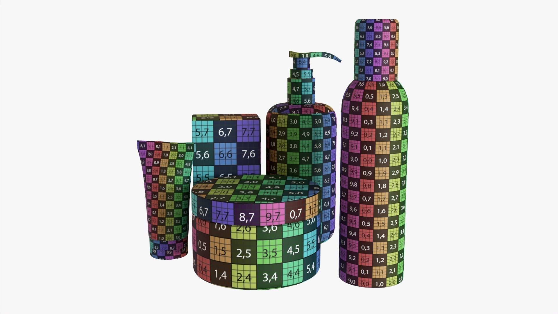 Body care mockup set 3D model_6