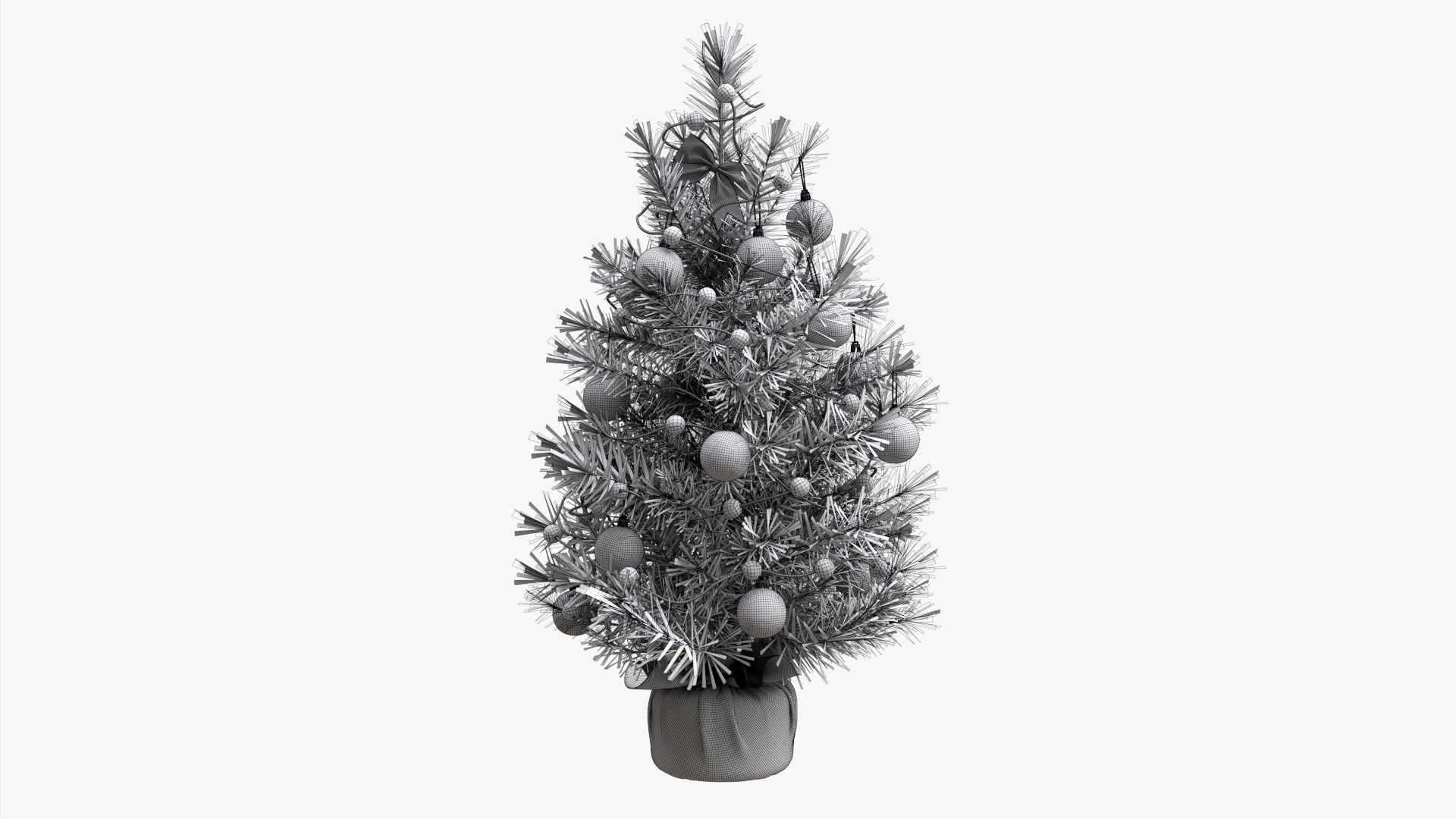 Small Christmas tree decorated 3D model_5