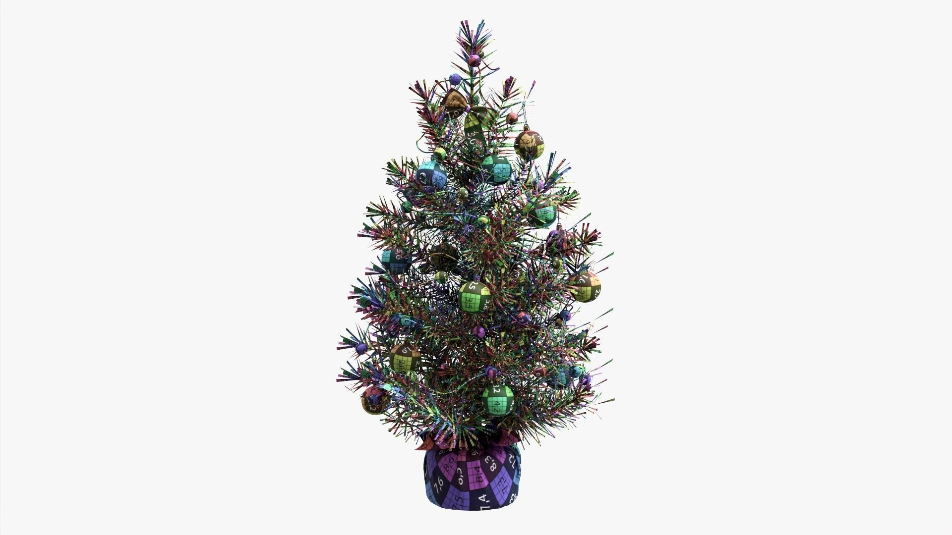 Small Christmas tree decorated 3D model_10