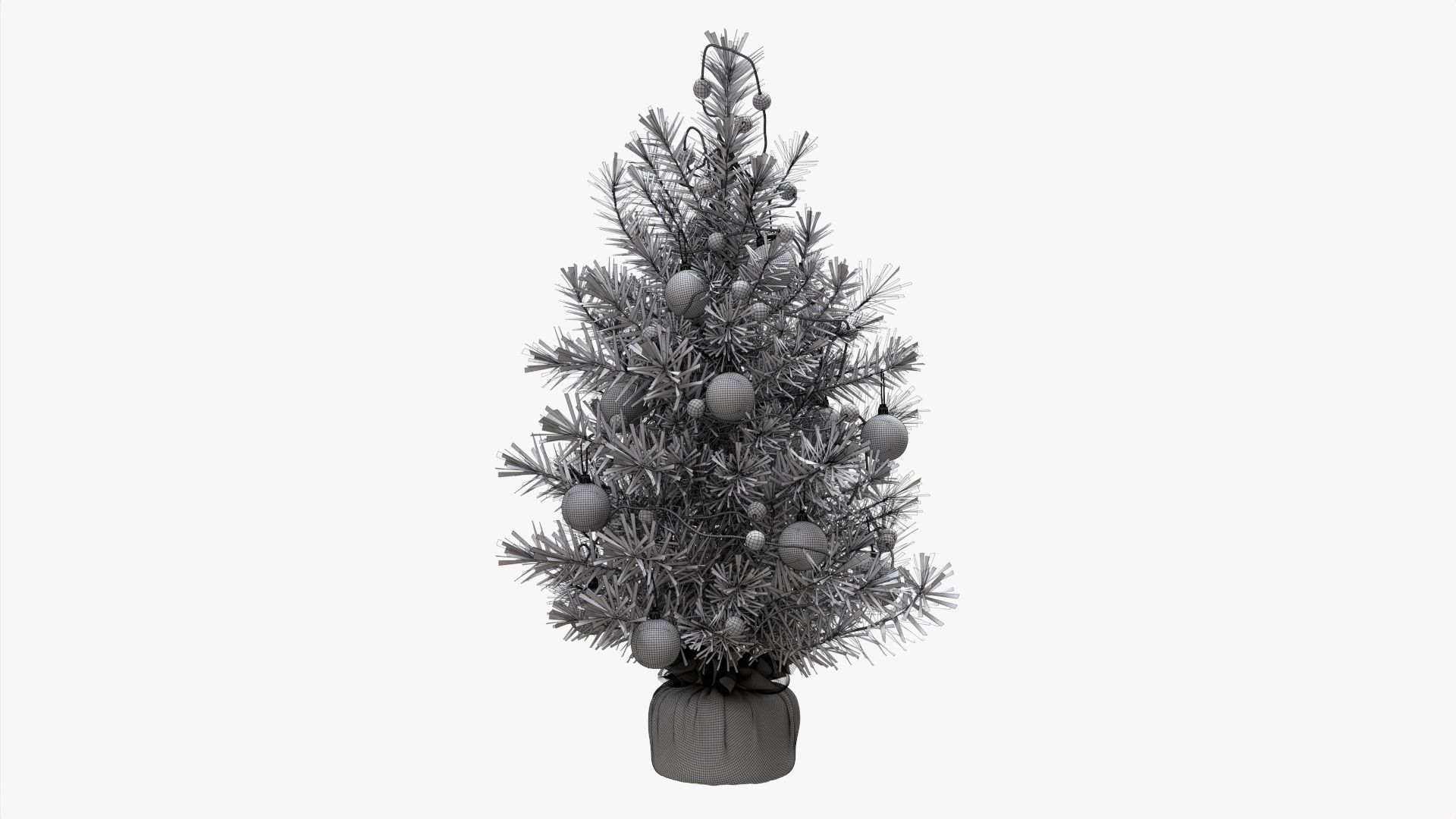 Small Christmas tree decorated 3D model_6