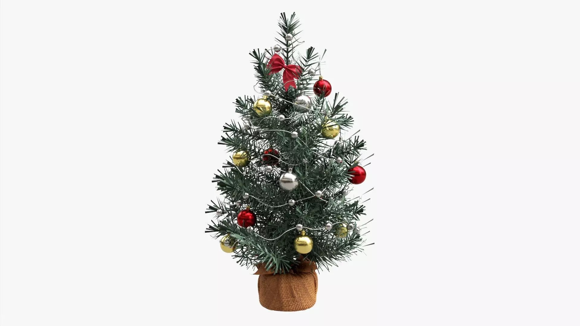 Small Christmas tree decorated 3D model_0