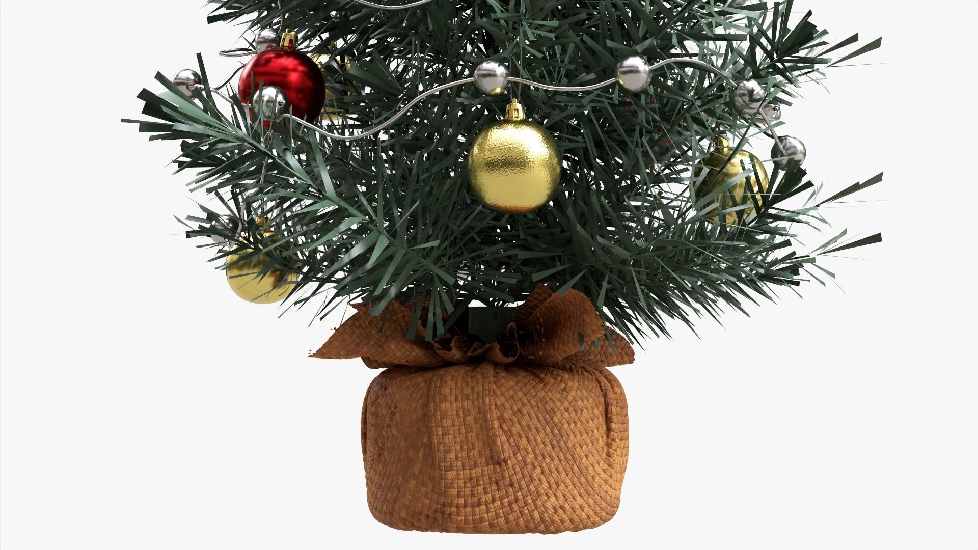 Small Christmas tree decorated 3D model_4