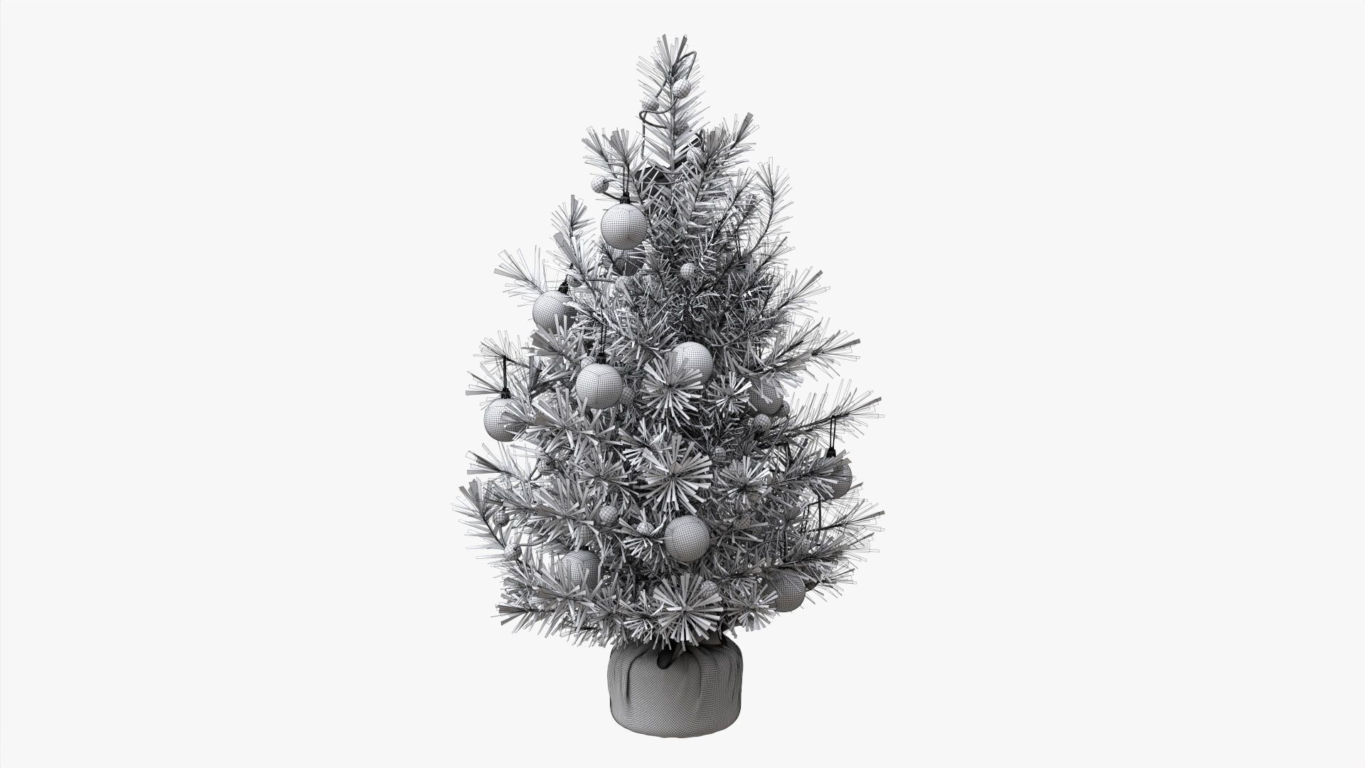Small Christmas tree decorated 3D model_7