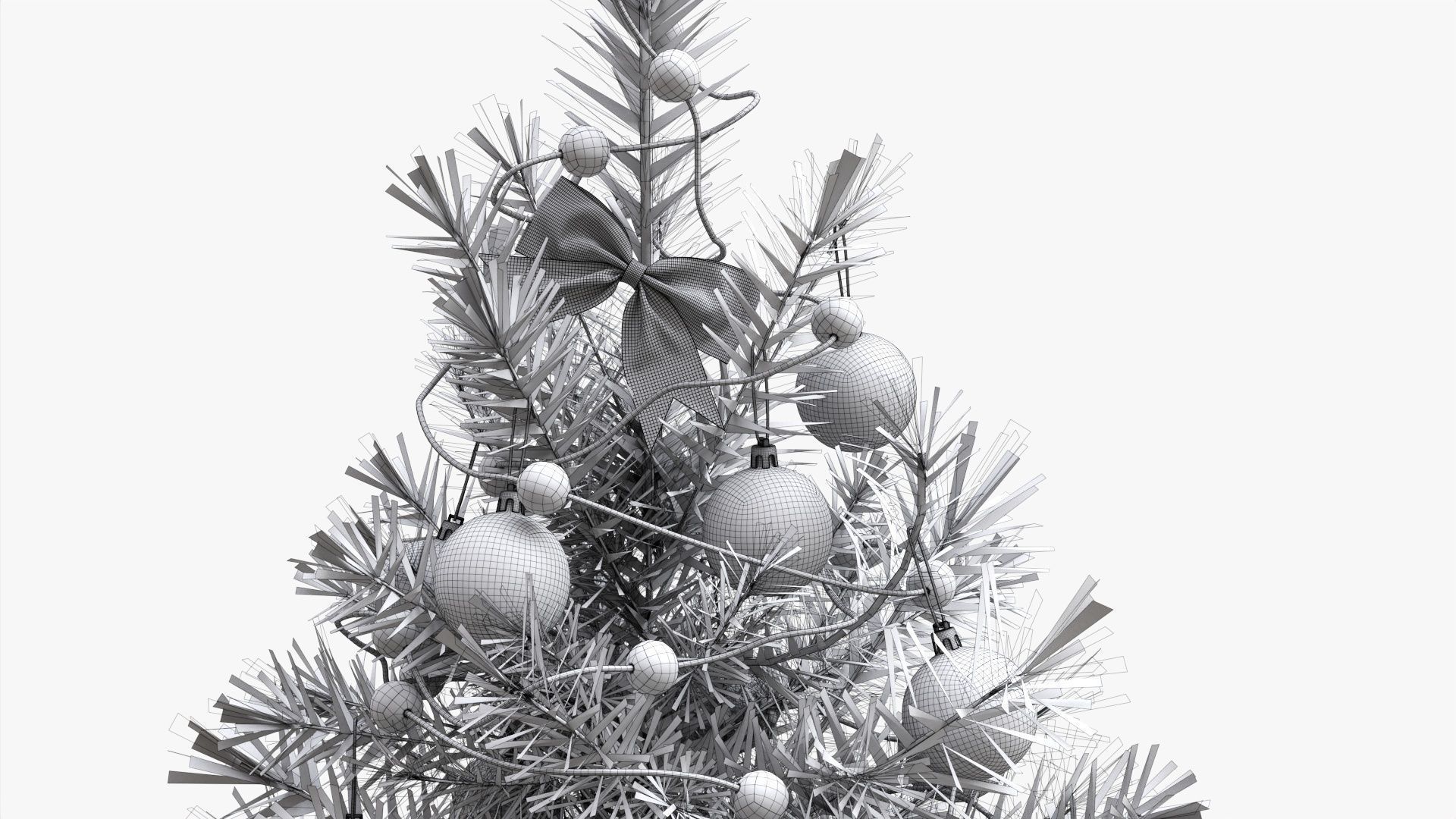 Small Christmas tree decorated 3D model_8