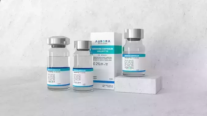 Medicine ampoules vial bottle 3D model 3D model